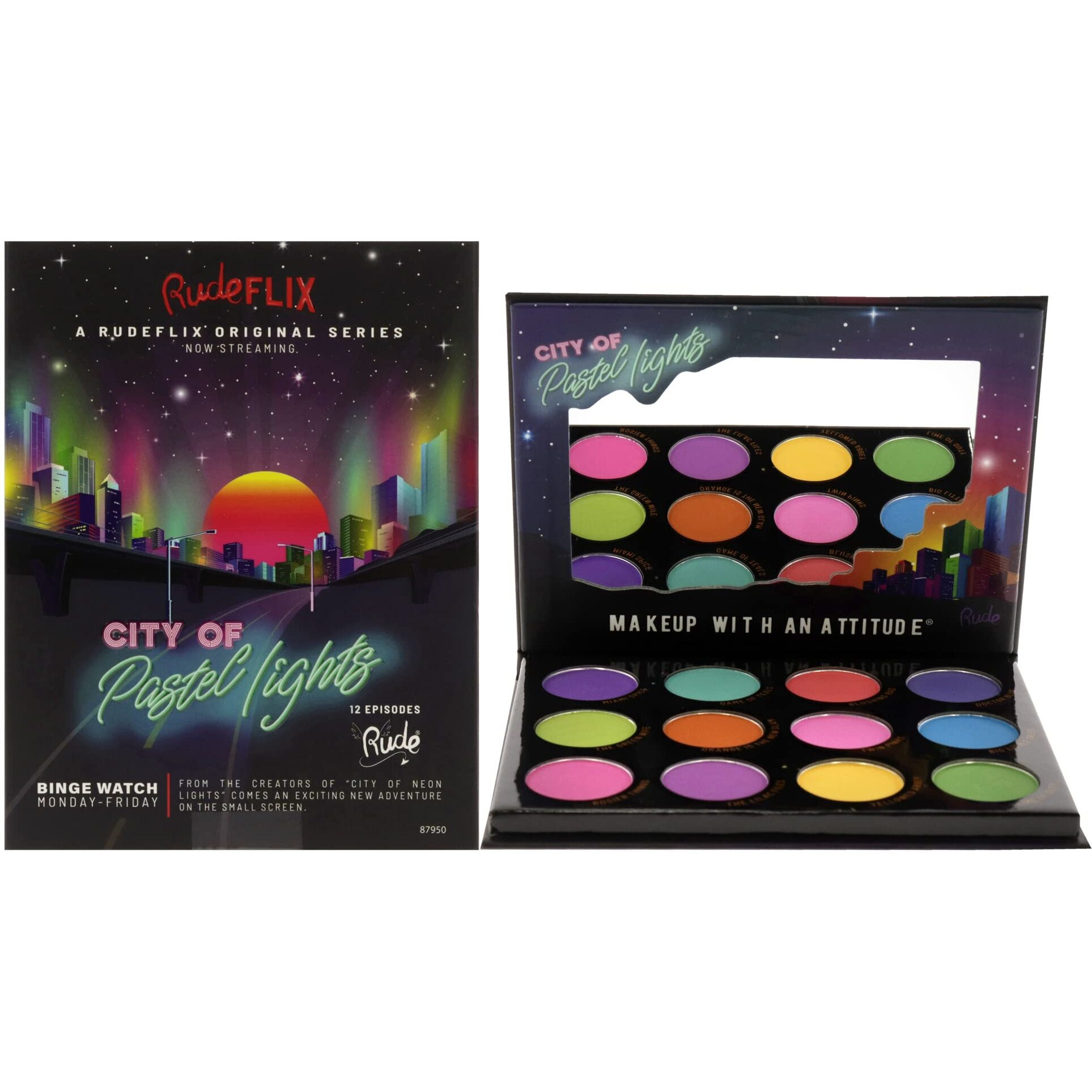 RUDE city of Pastel Lights - 12 Pastel Pigment & Eyeshadow Palette(D0102H2B7YU)