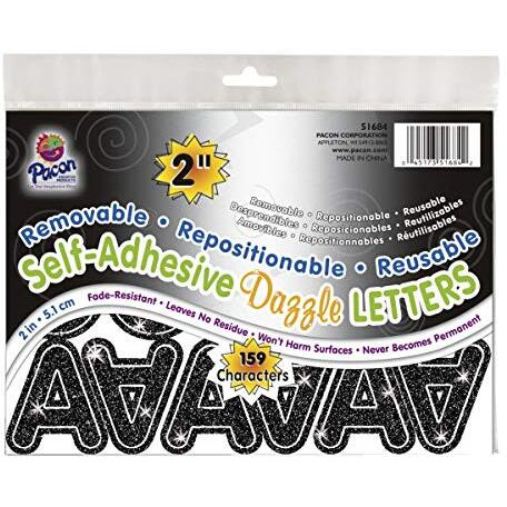 LETTERS BLACK DAZZLE PUFFY FONT 2IN