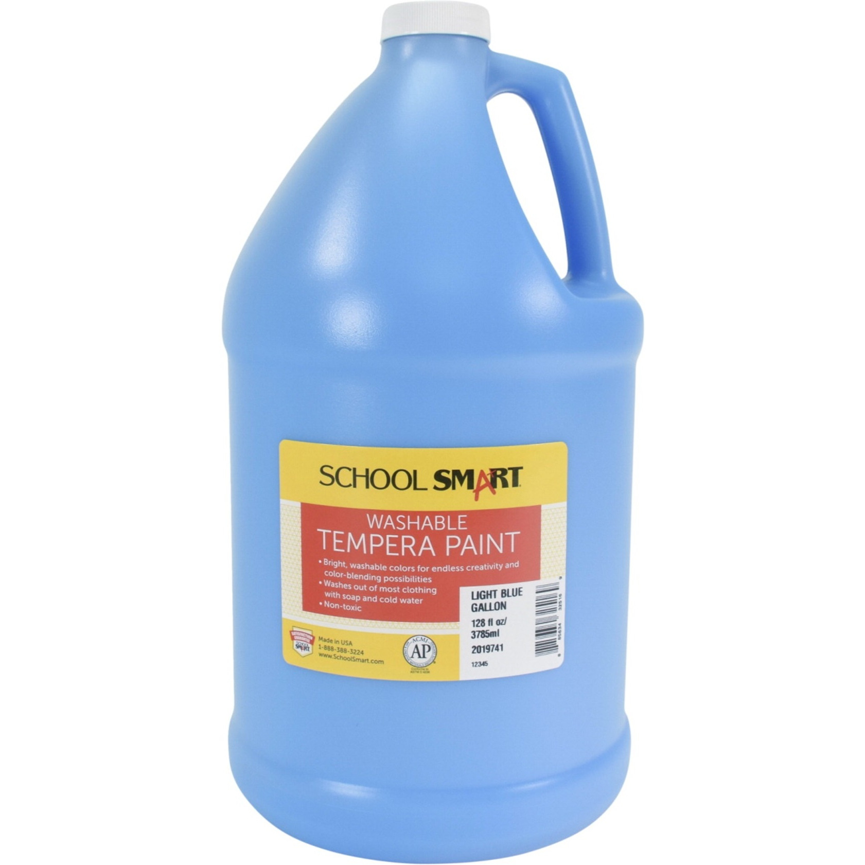 School Smart Washable Tempera Paint, Gallon, Light Blue