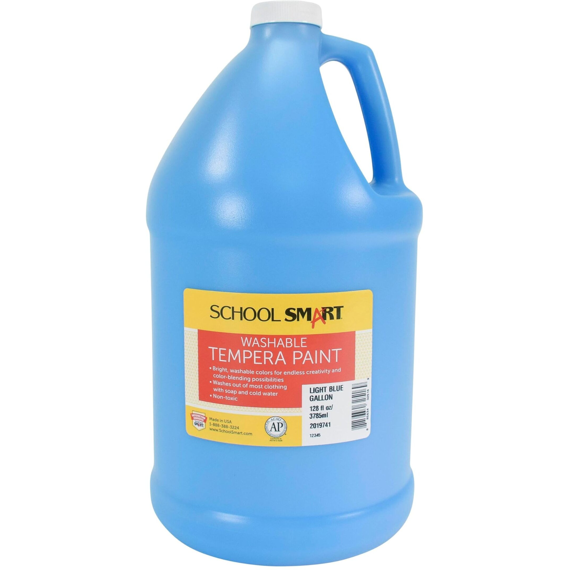 School Smart Washable Tempera Paint, Gallon, Light Blue