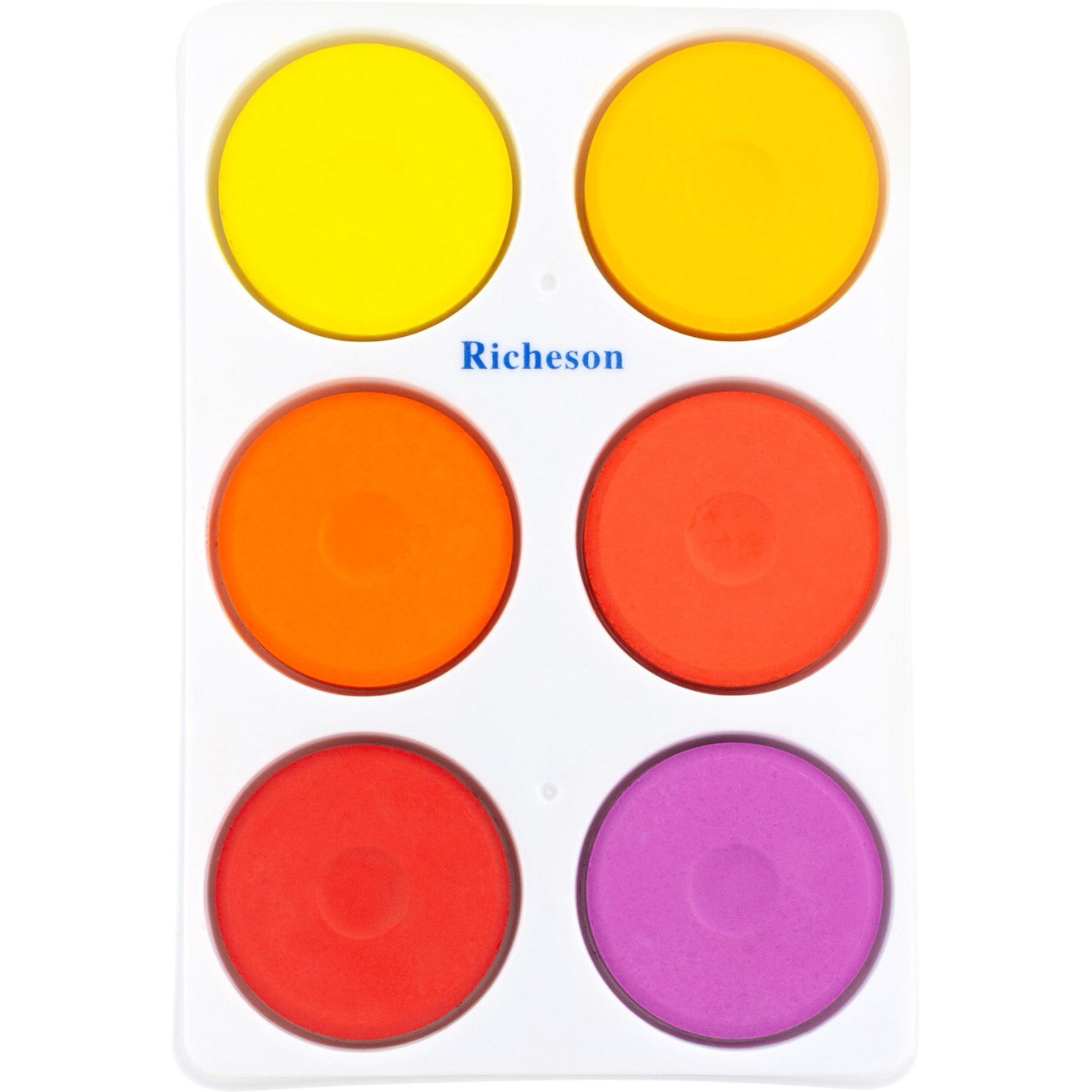 Jack Richeson Large Tempera Cakes, Warm Colors, Set of 6