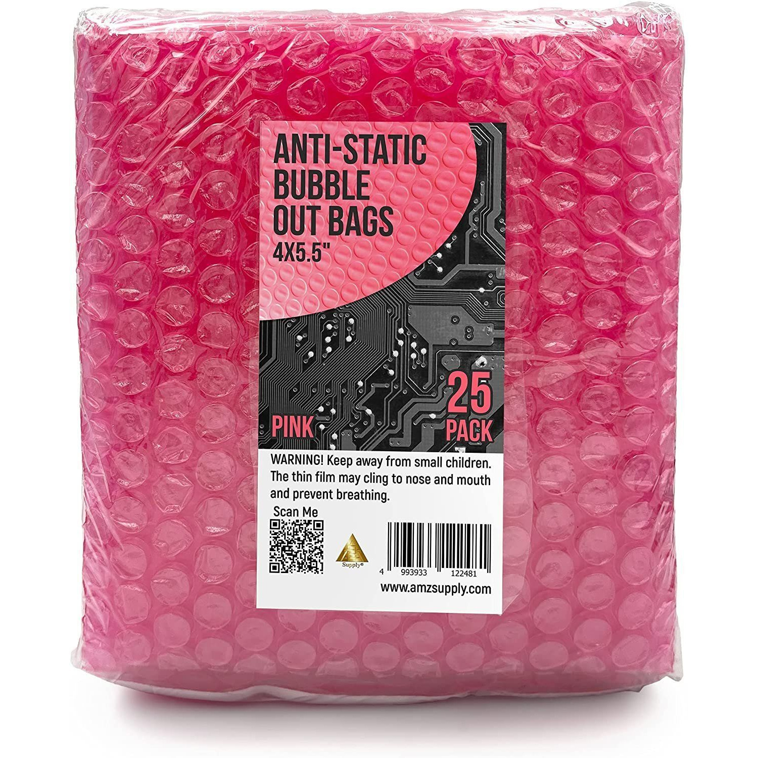 Pack of 25 Anti-Static Bubble Out Bags 4 x 35 Resealable Static Shielding Bag 4 x 3 12 Bubble cushioning Wrap Pouch Bag Ideal for Packaging Storing Sensitive Electronic components(D0102H9FP4g)