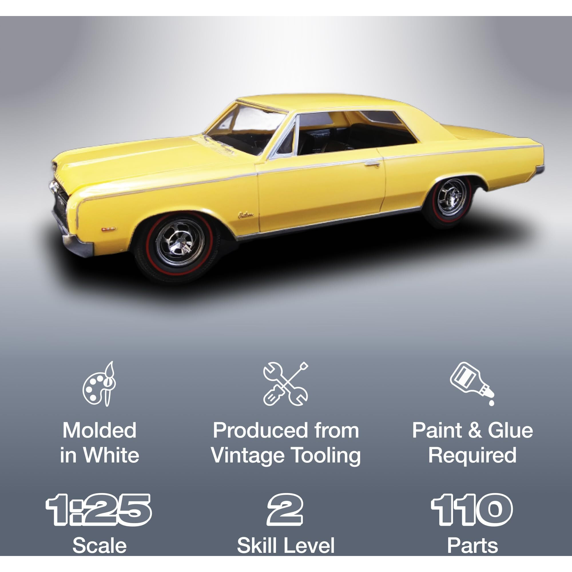 Skill 2 Model Kit 1964 Oldsmobile Cutlass 442 Hardtop 3-in-1 Kit 1/25 Scale Model by AMT