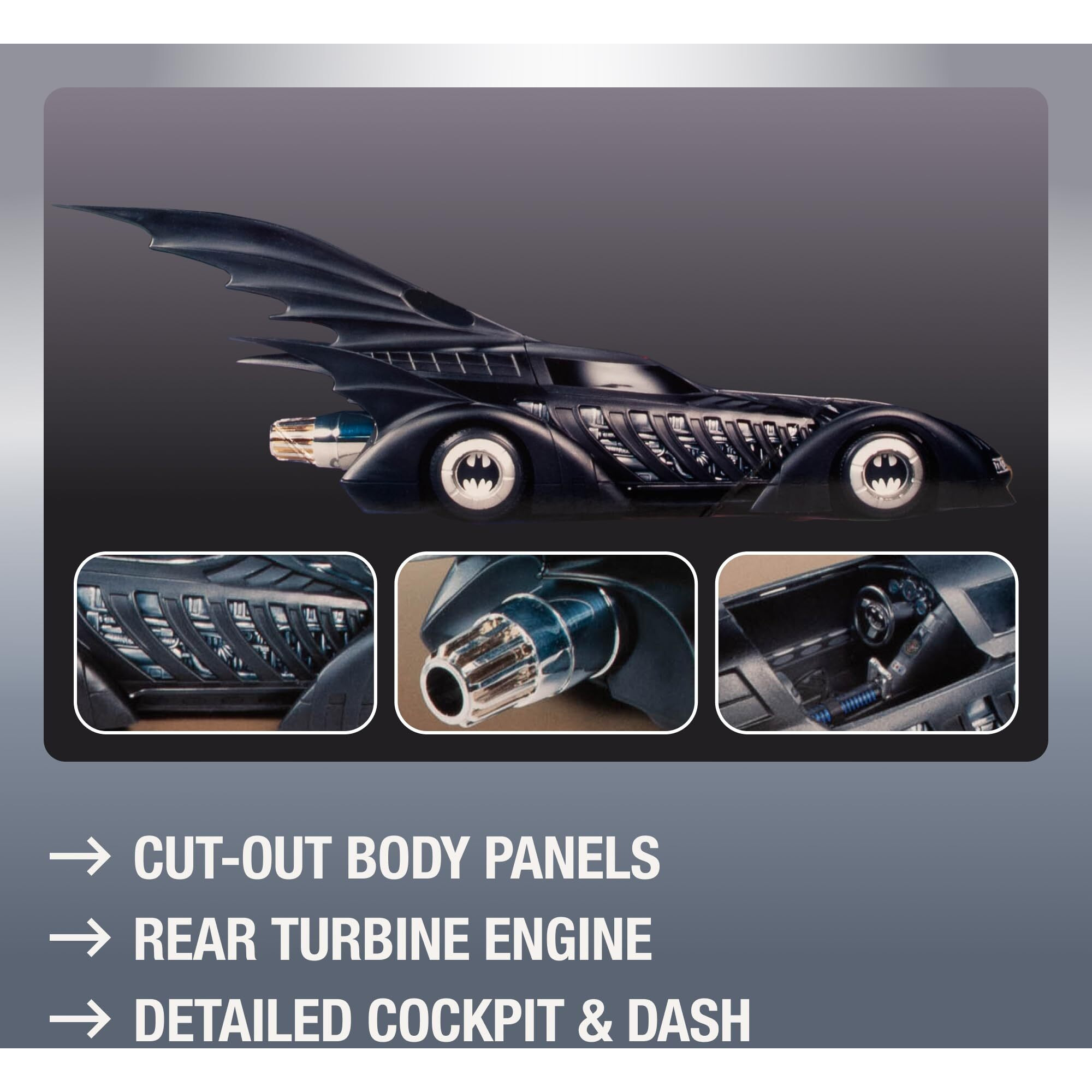 Skill 2 Model Kit Batmobile &quotBatman Forever" (1995) Movie 1/25 Scale Model by AMT