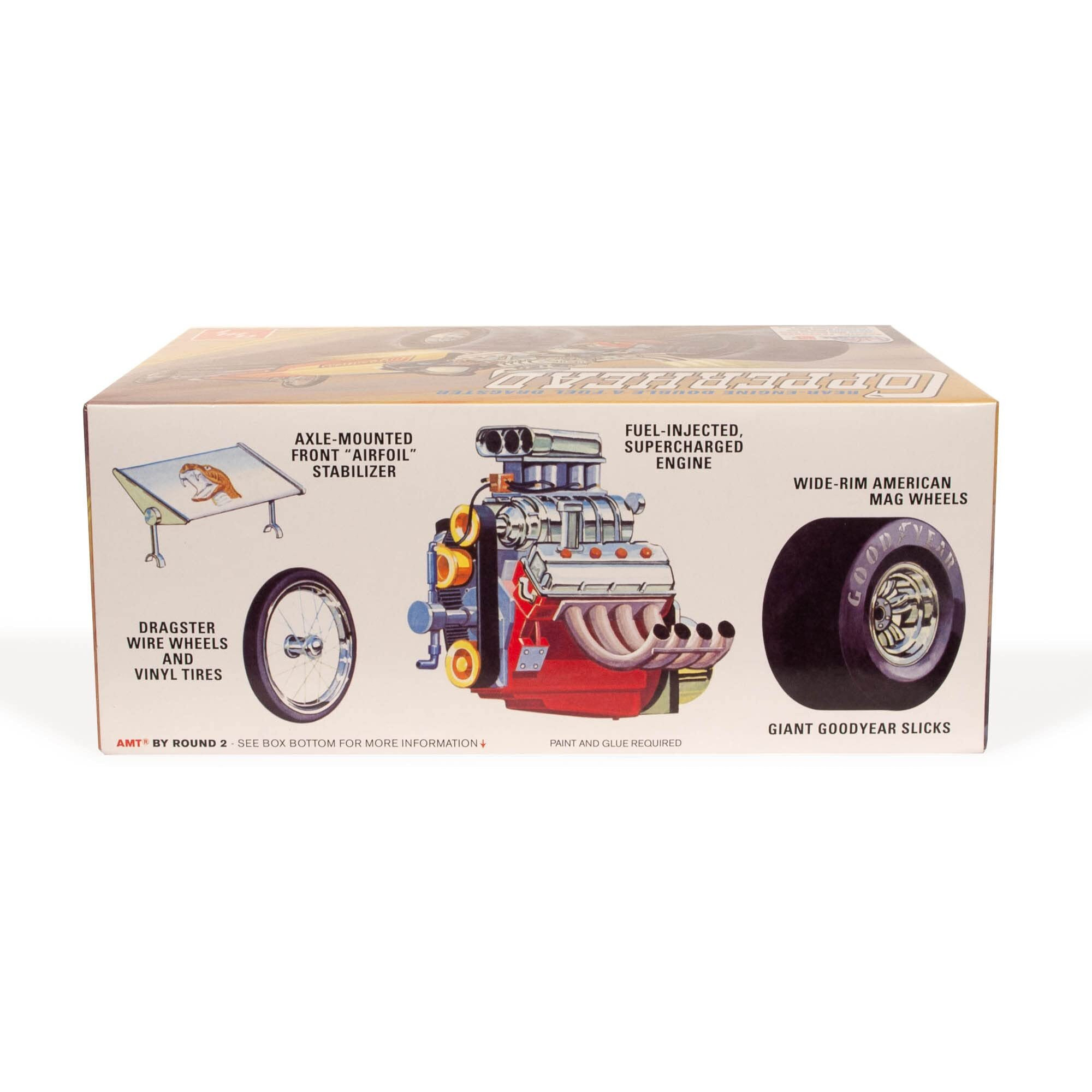 Skill 2 Model Kit 1934 Copperhead Rear-Engine Double A Fuel Dragster 1/25 Scale Model by AMT