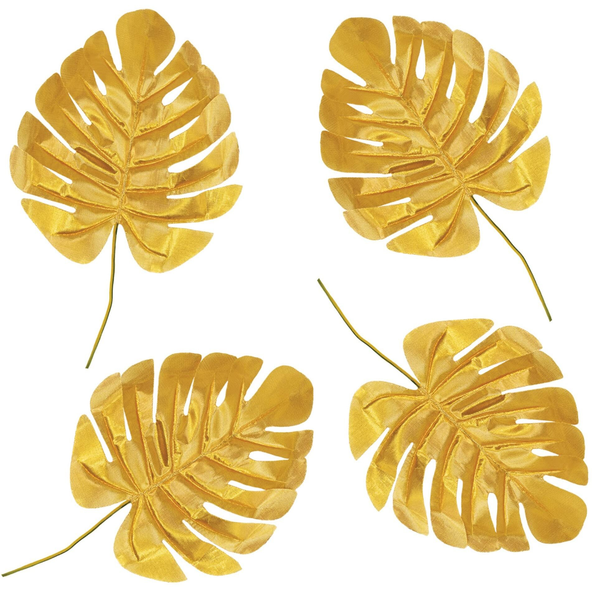 Fabric Gold Palm Leaves