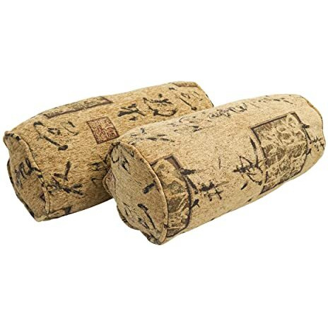 20-inch by 8-inch Double-corded Patterned Jacquard Chenille Bolster Pillows with Inserts (Set of 2)  9814-CD-S2-JCH-CO-38