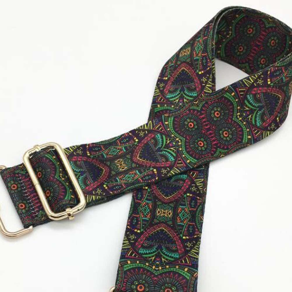 Green Replacement Adjustable Bag Strap Ethnic Style Wide Crossbody Shoulder Strap Messenger Bag Purse Handbag Belt