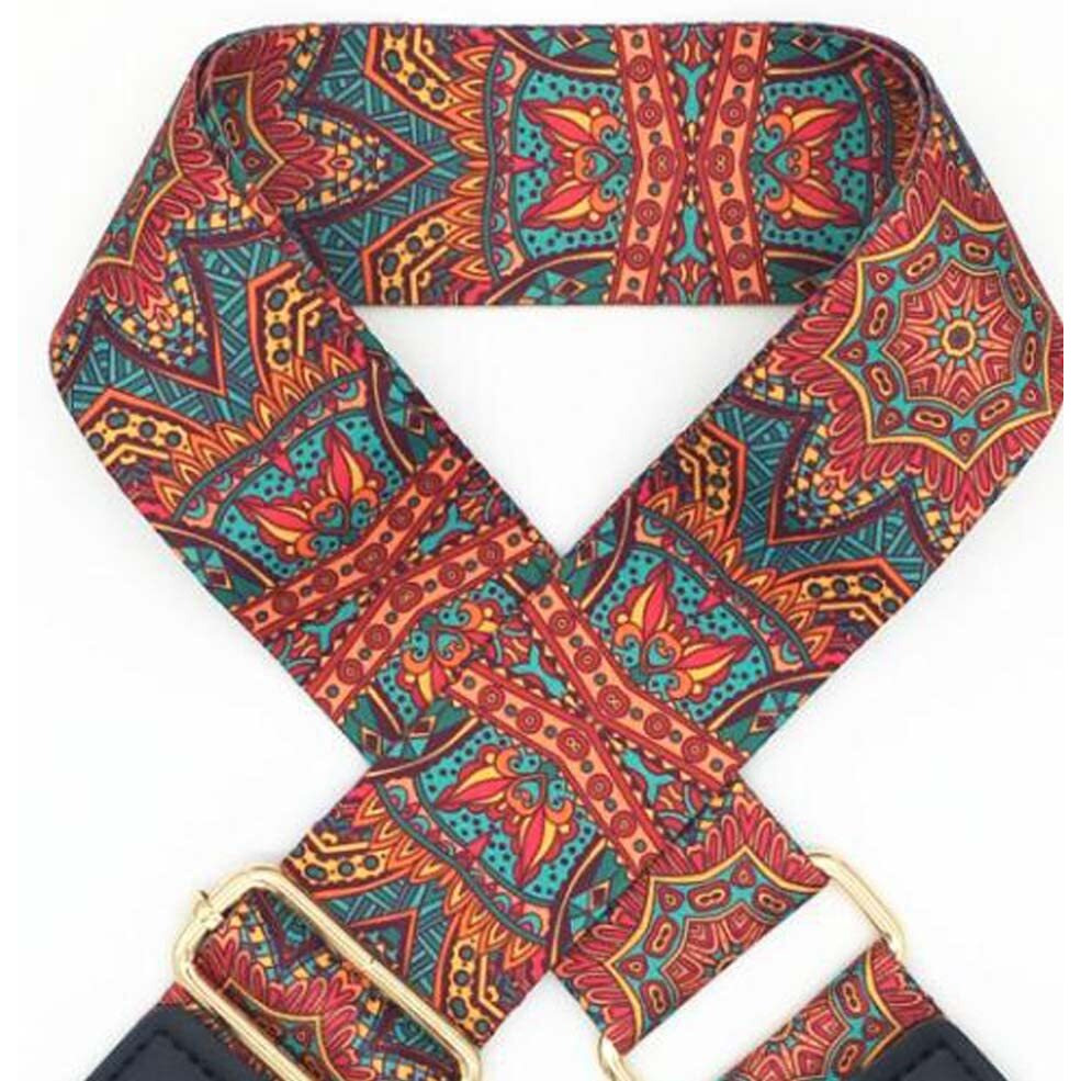 Red Wide Replacement Bag Strap Ethnic Style Crossbody Shoulder Strap Messenger Bag Purse Handbag Adjustable Belt