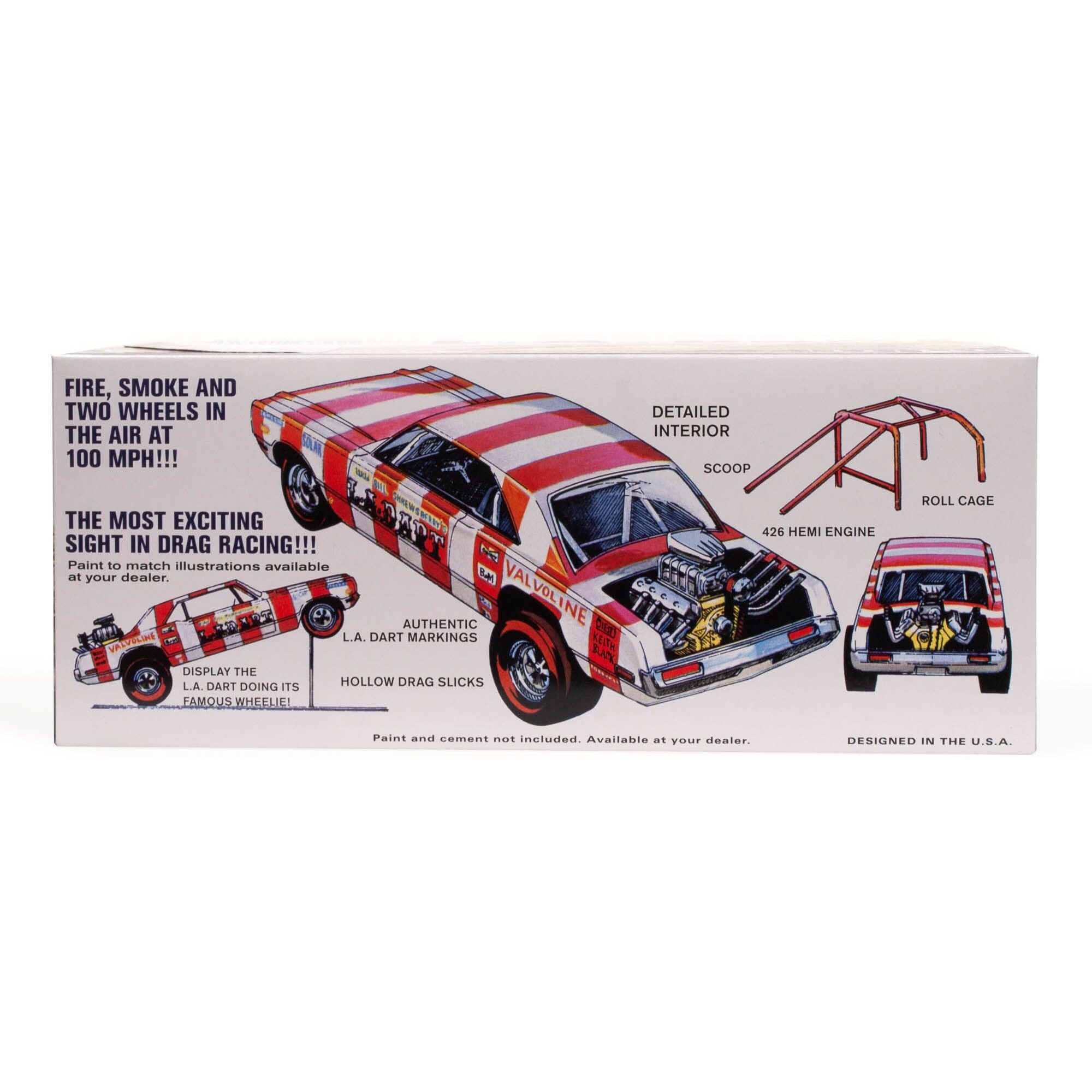 Skill 2 Model Kit Bill Shrewsberry's L.A. Dart Wheelstander Drag Car &quotLegends of the Quarter Mile" Series 1/25 Scale Model Car by MPC