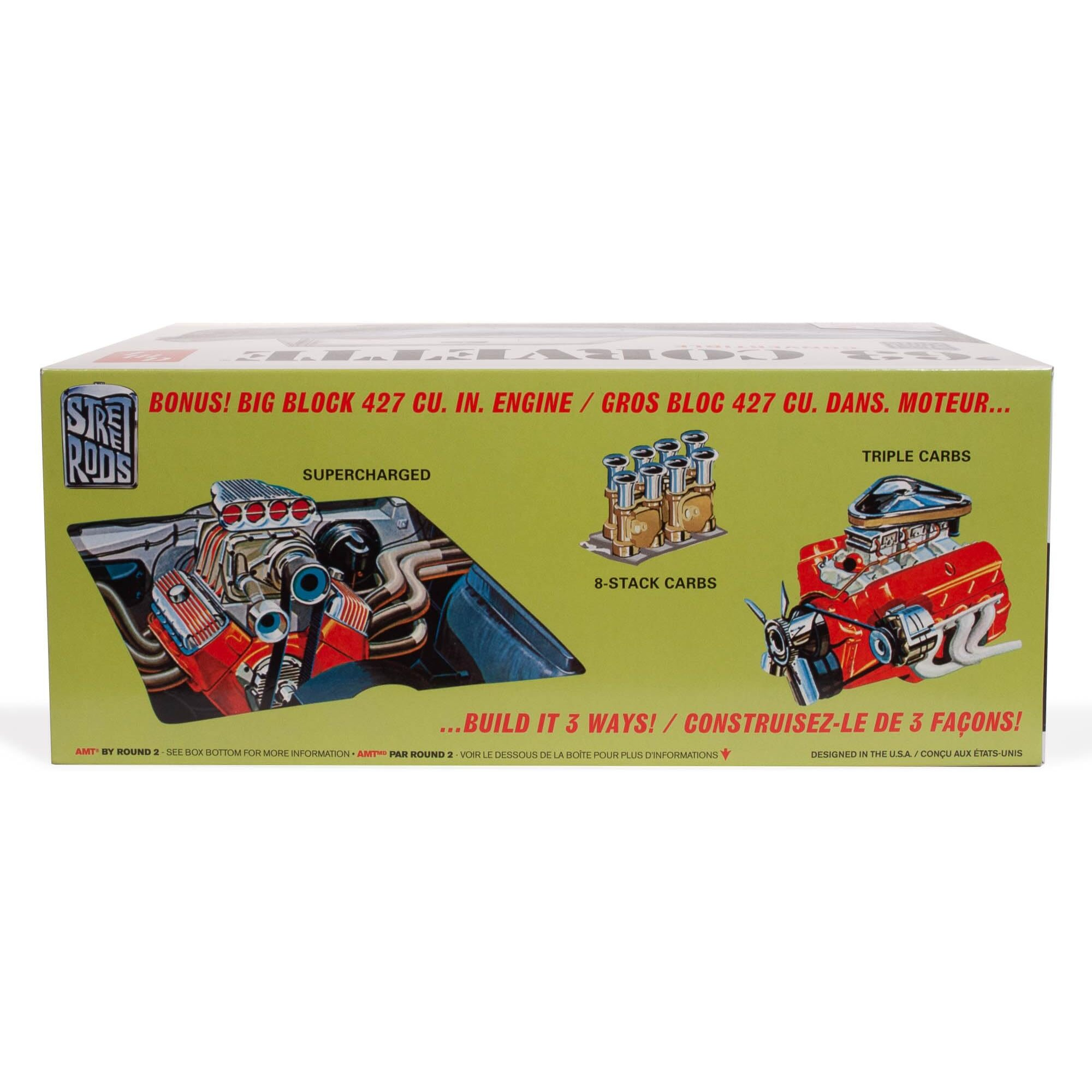 Skill 2 Model Kit 1963 Chevrolet Corvette Convertible 3-in-1 Kit 1/25 Scale Model by AMT