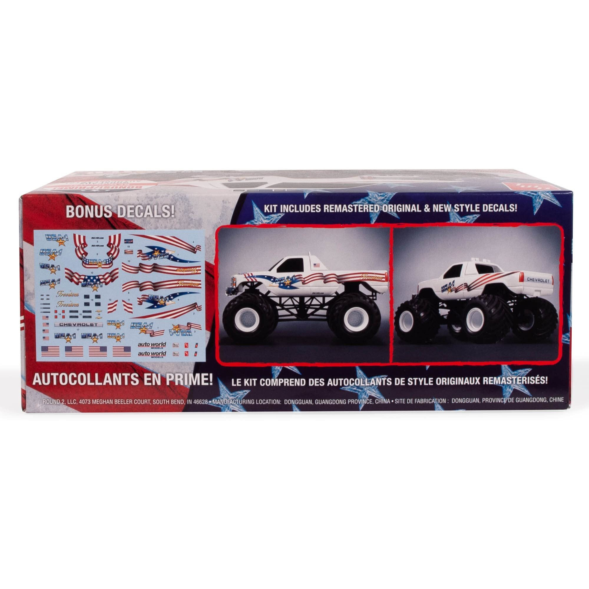 Skill 1 Snap Model Kit Chevrolet Silverado &quotUSA-1" Monster Truck 1/32 Scale Model by AMT
