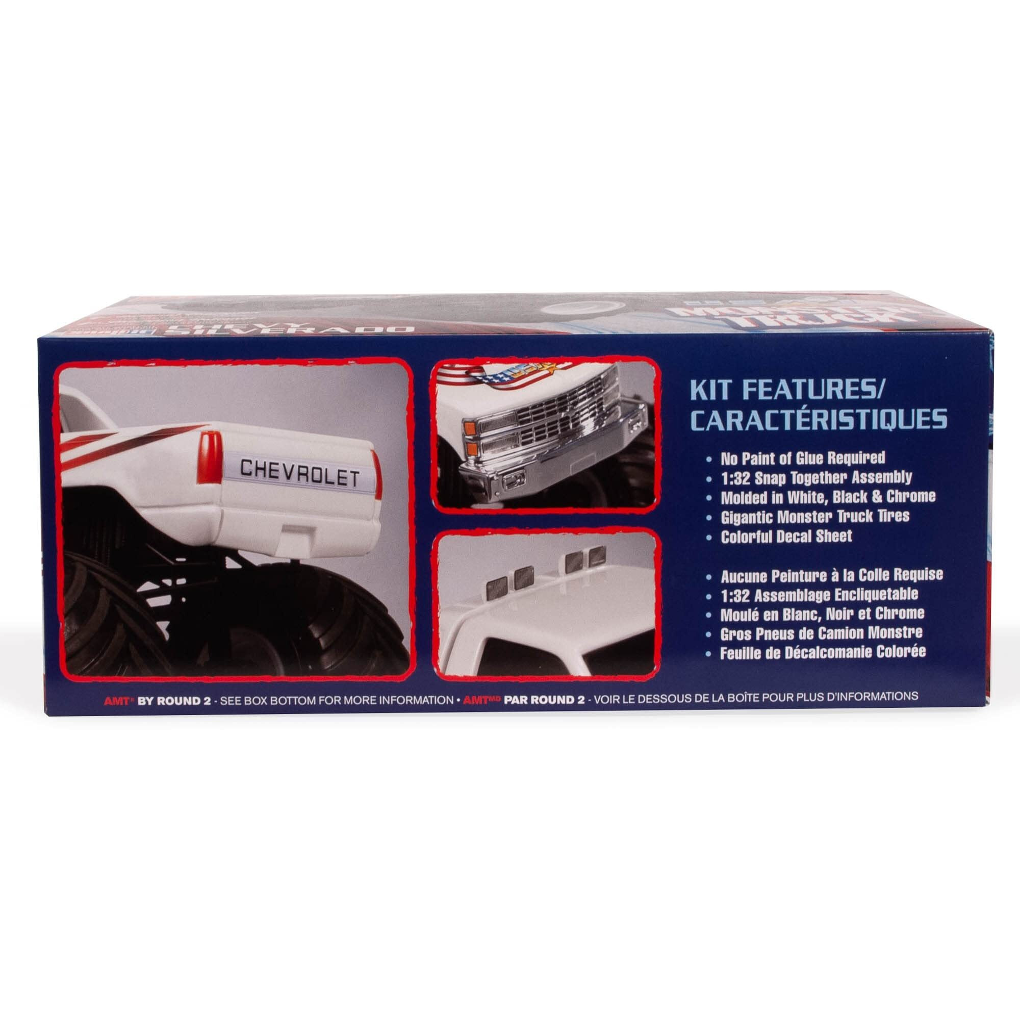 Skill 1 Snap Model Kit Chevrolet Silverado &quotUSA-1" Monster Truck 1/32 Scale Model by AMT