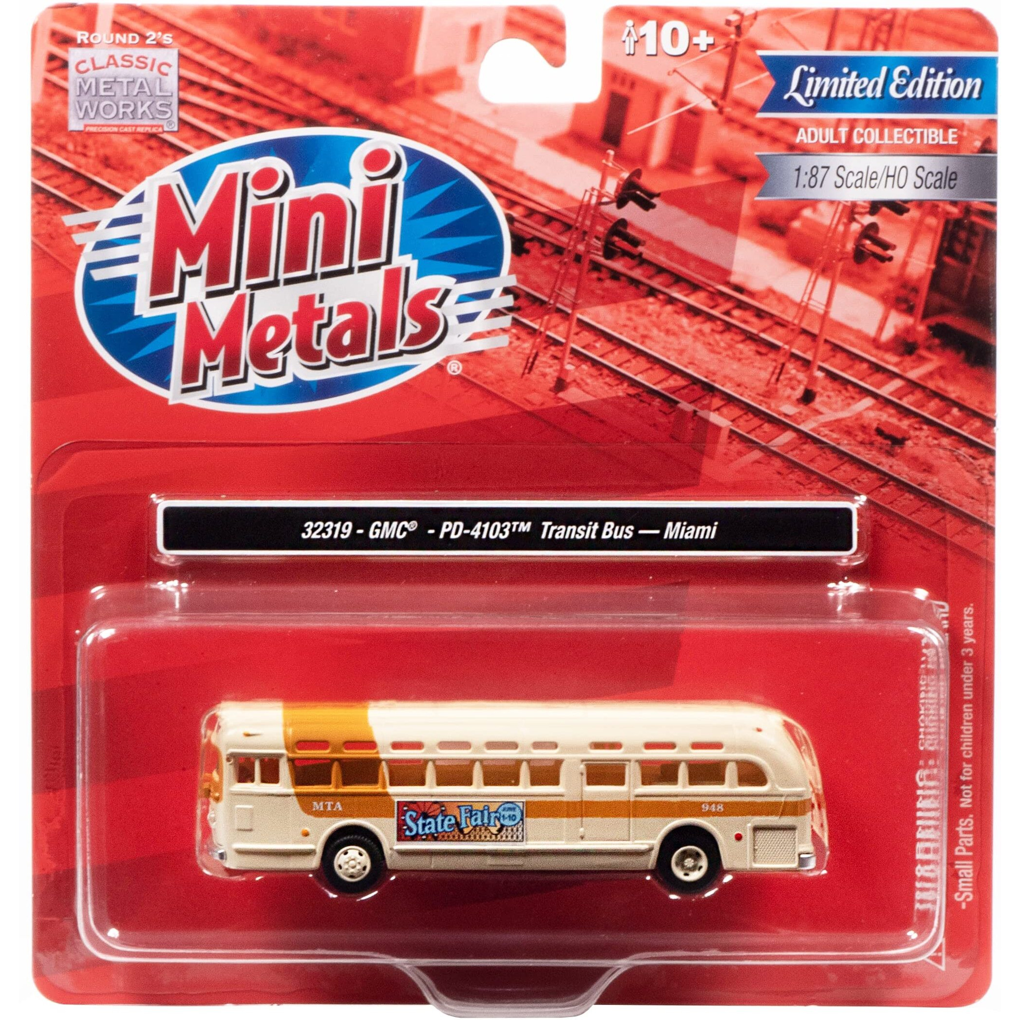 GMC PD-4103 Transit Bus 948 Beige &quotMTA Miami" 1/87 (HO) Scale Model by Classic Metal Works