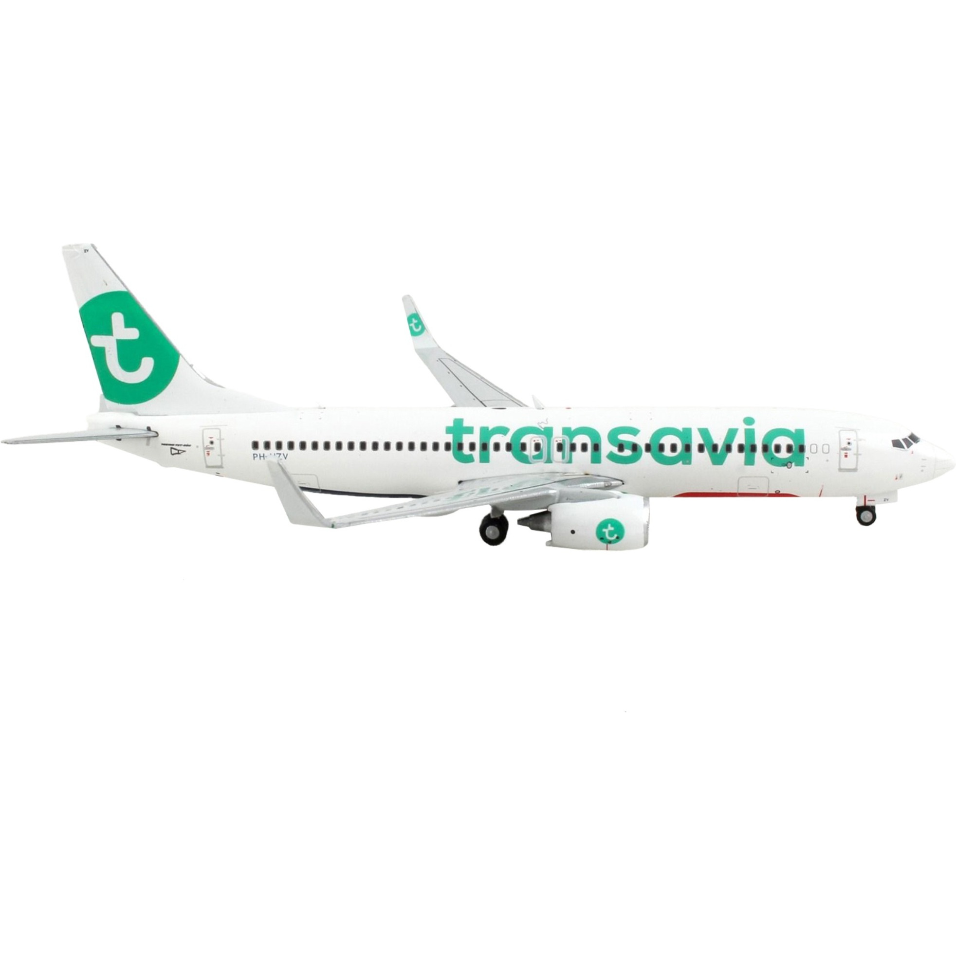 Boeing 737-800 Commercial Aircraft &quotTransavia Airlines" White with Green Tail 1/400 Diecast Model Airplane by GeminiJets