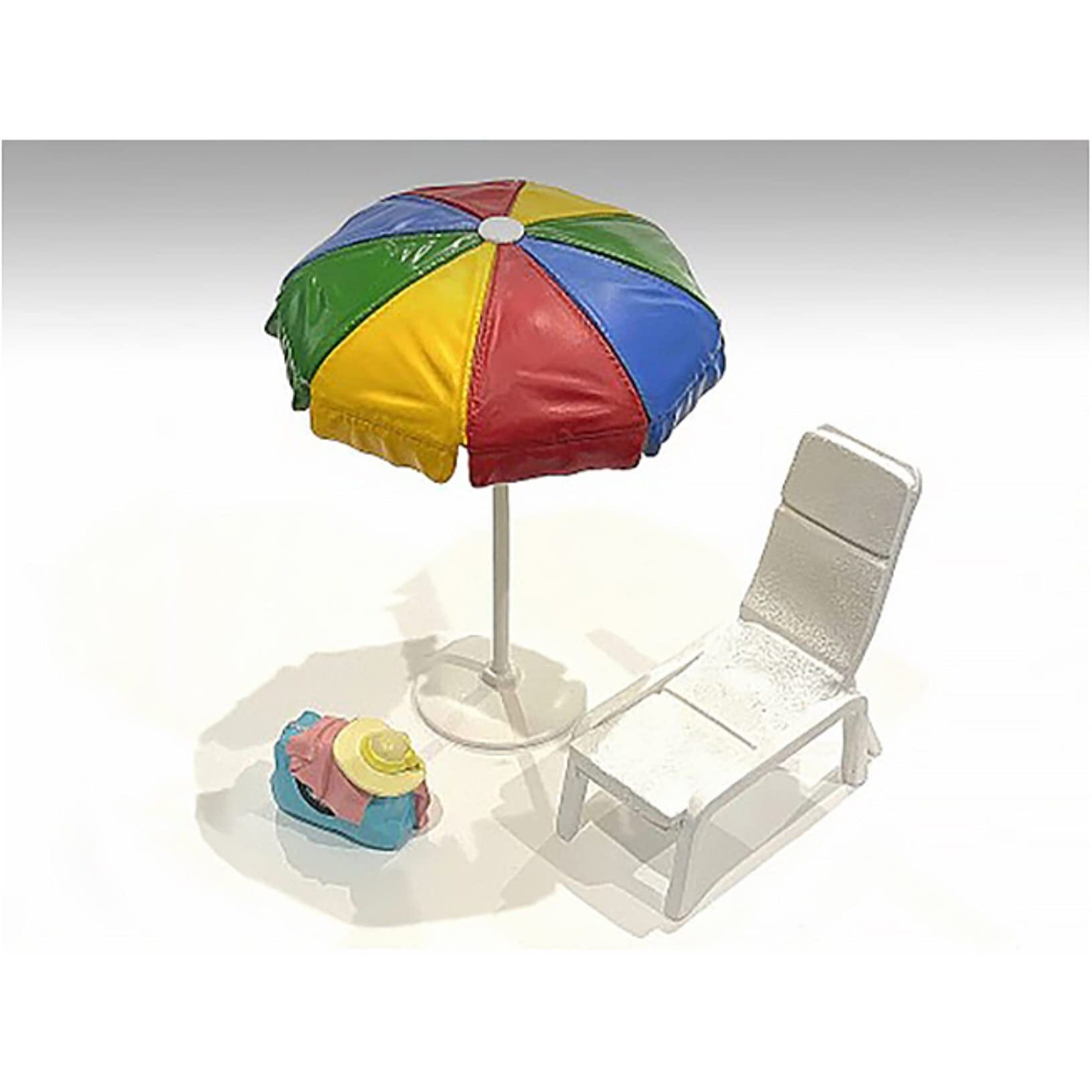&quotBeach Girls" Accessories (Beach Chair and Beach Umbrella and Duffle Bag) for 1/24 Scale Models by American Diorama
