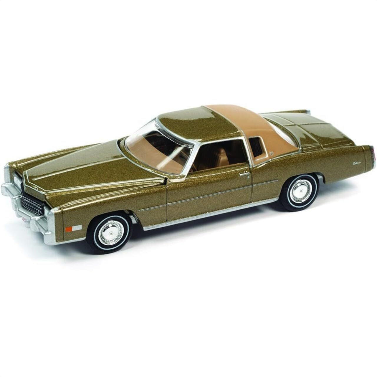 1975 Cadillac Eldorado Tarragon Gold Metallic with Rear Section of Roof Sandalwood Tan &quotLuxury Cruisers" Limited Edition to 14910 pieces Worldwide 1/64 Diecast Model Car by Auto World