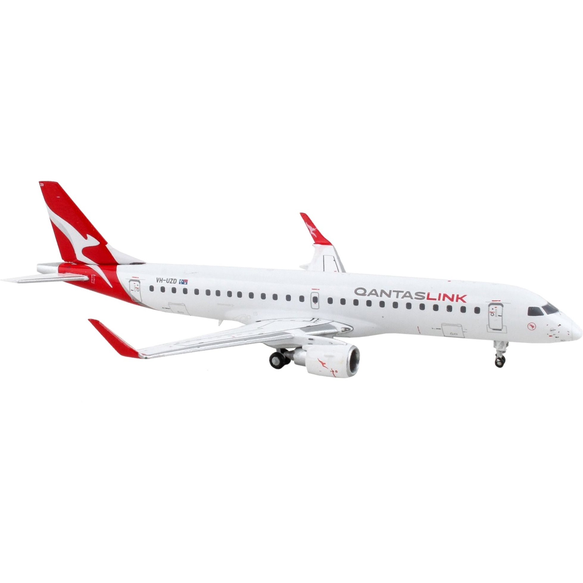 Embraer ERJ-190 Commercial Aircraft &quotQantasLink" White with Red Tail 1/400 Diecast Model Airplane by GeminiJets