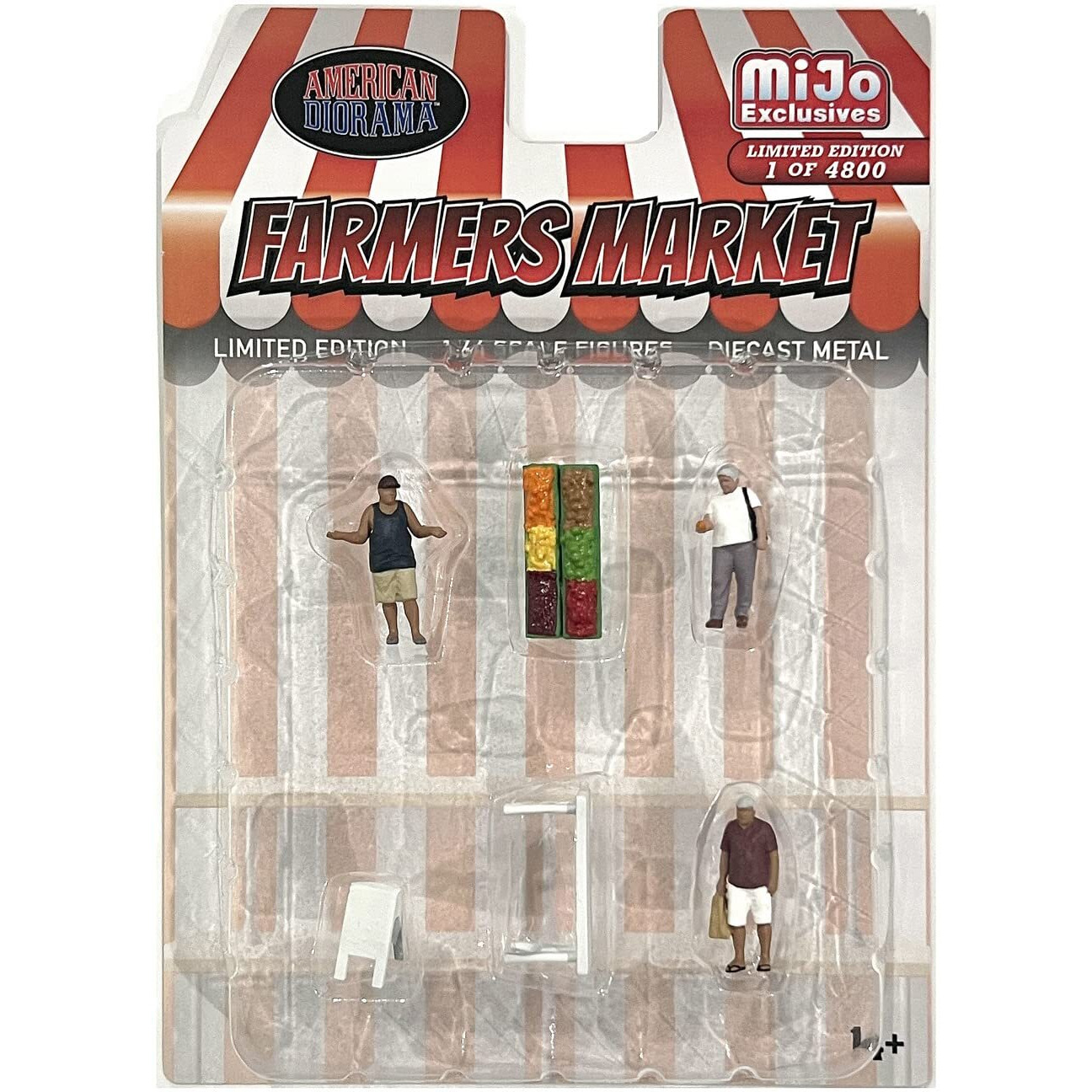 &quotFarmers Market" 6 piece Diecast Set (3 Figures and 3 Accessories) Limited Edition to 4800 pieces Worldwide for 1/64 Scale Models by American Diorama