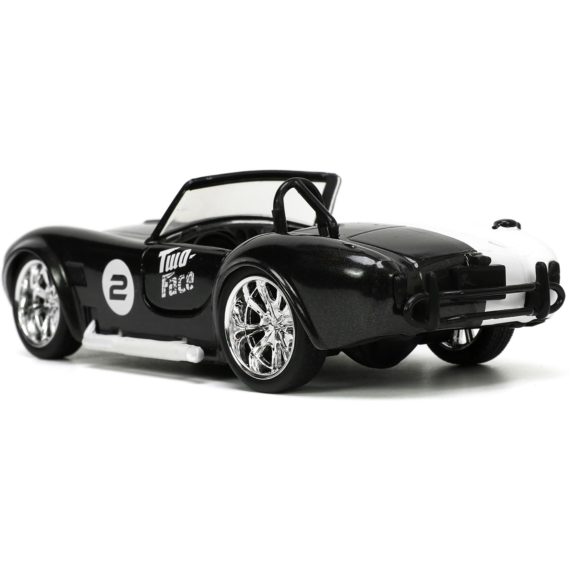 1965 Shelby Cobra 427 S/C 2 Black Metallic and White and Harvey Two-Face Diecast Figure &quotBatman" &quotHollywood Rides" Series 1/32 Diecast Model Car by Jada