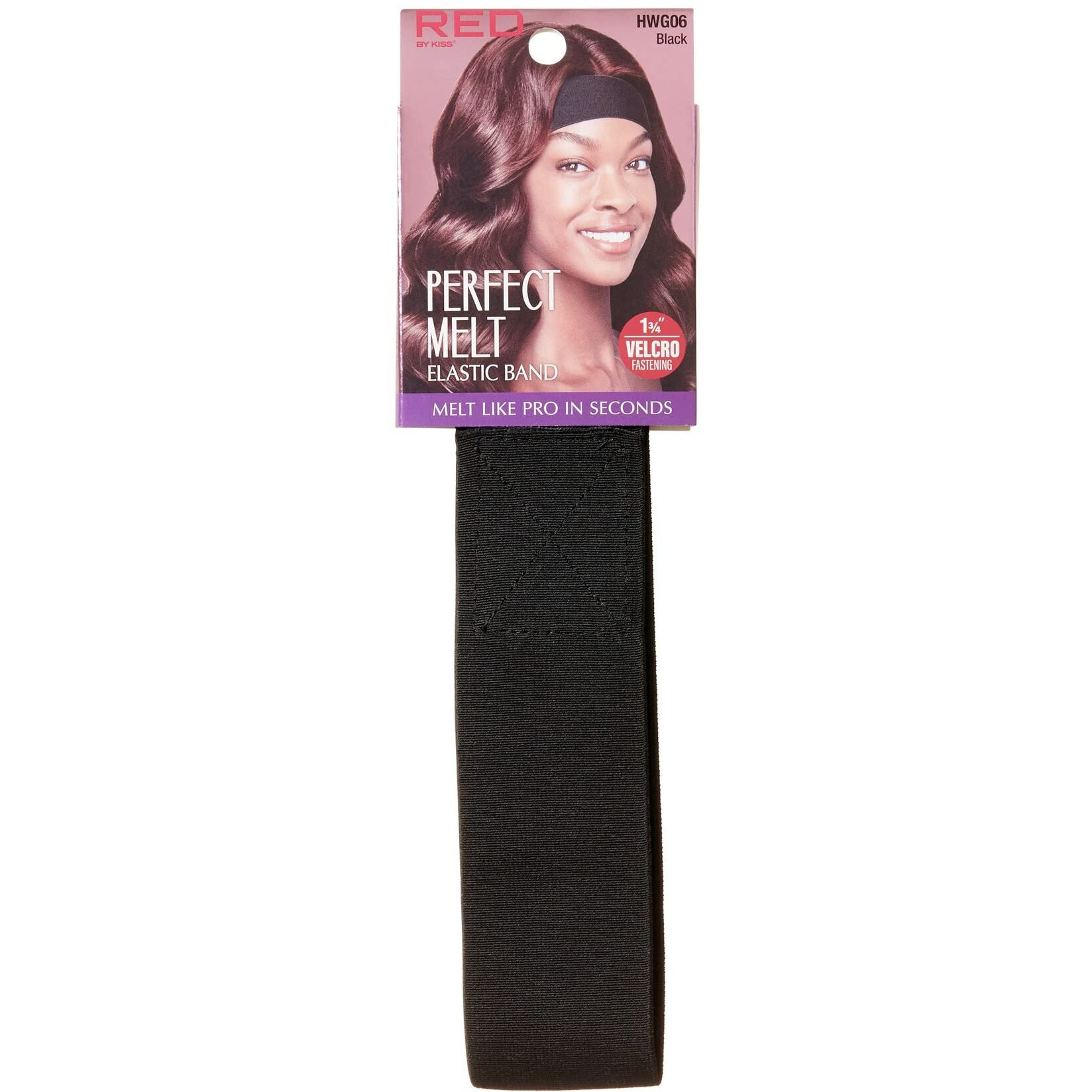 Kiss Red Perfect Melt Elastic Band 1 3/4 Inch Black (Pack of 3)
