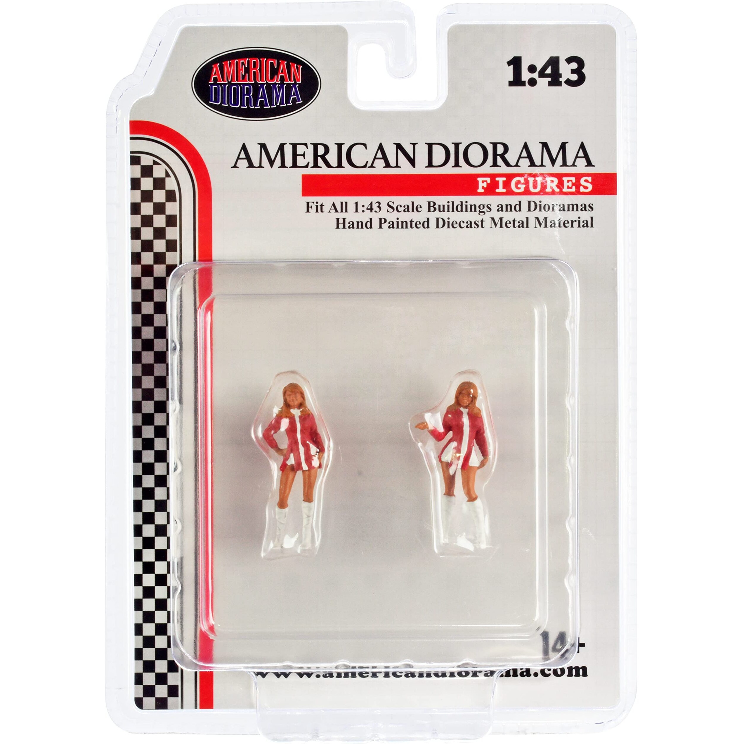 &quotRace Day" Two Diecast Figures Set 6 for 1/43 Scale Models by American Diorama