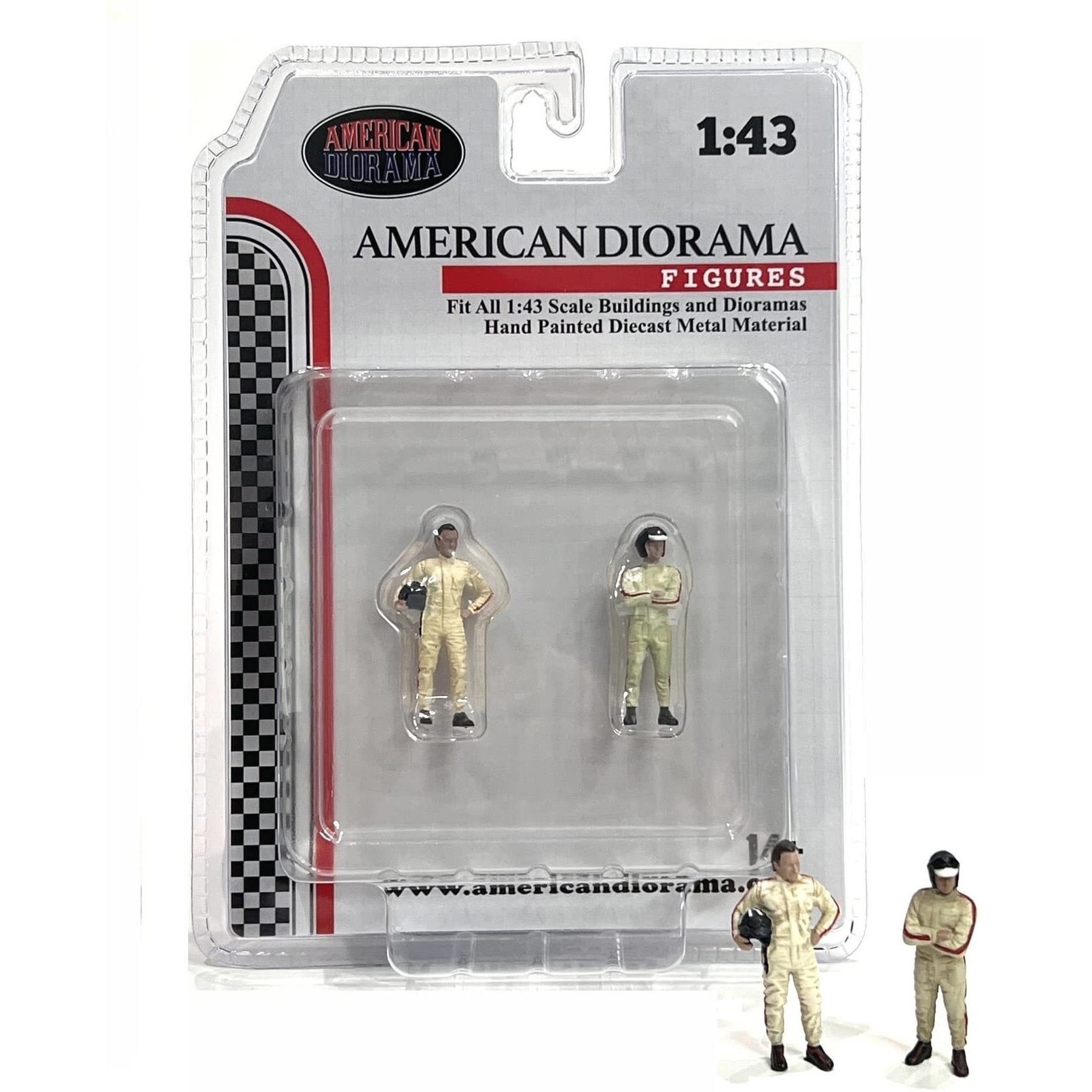 &quotRacing Legends" 60's Set of 2 Diecast Figures for 1/43 Scale Models by American Diorama