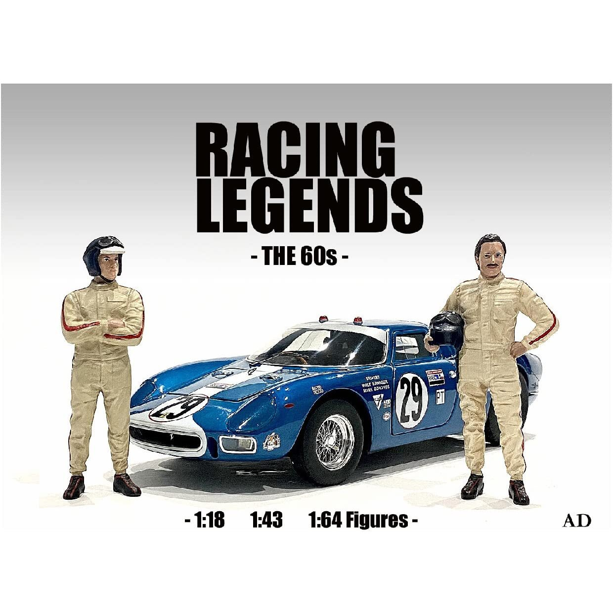 &quotRacing Legends" 60's Set of 2 Diecast Figures for 1/43 Scale Models by American Diorama