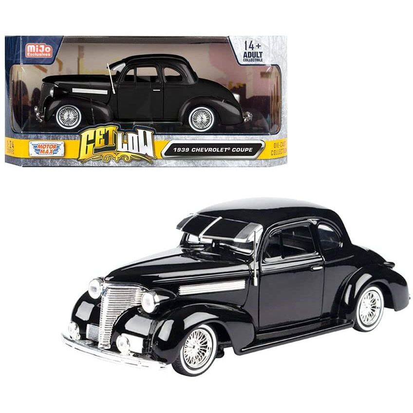 1939 Chevrolet Coupe Lowrider Black &quotGet Low" Series 1/24 Diecast Model Car by Motormax