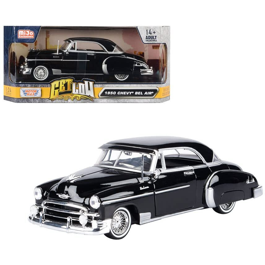 1950 Chevrolet Bel Air Lowrider Black &quotGet Low" Series 1/24 Diecast Model Car by Motormax