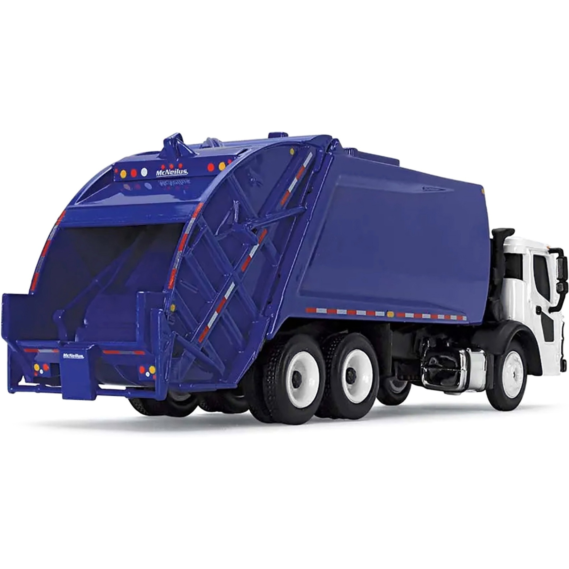 Mack LR with McNeilus Rear Load Refuse Body Blue and White 1/87 (HO) Diecast Model by First Gear