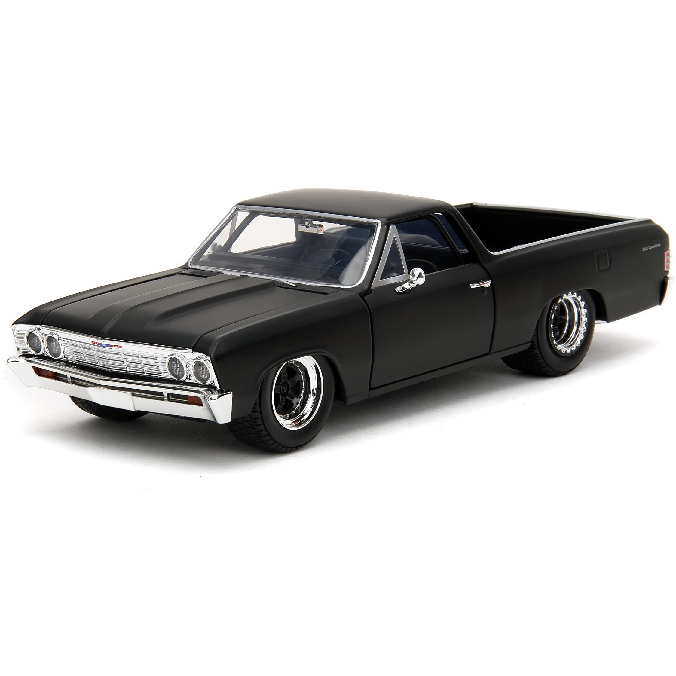 1967 Chevrolet El Camino Matt Black &quotFast & Furious" Series 1/24 Diecast Model Car by Jada