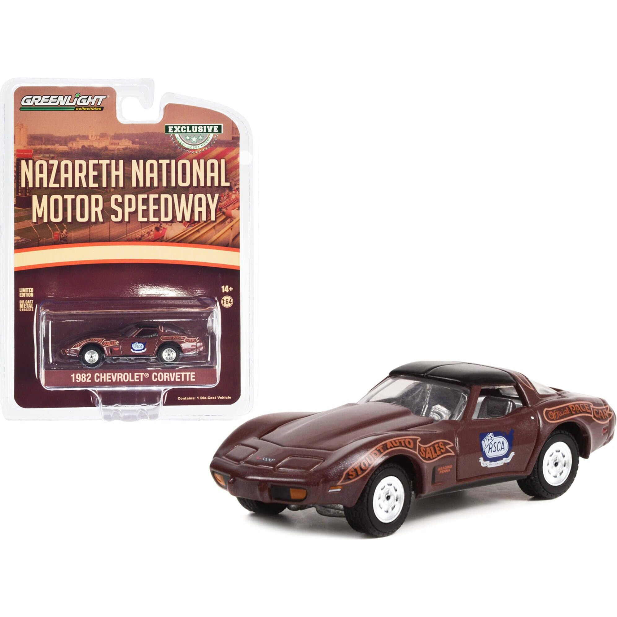 1982 Chevrolet Corvette Nazareth National Motor Speedway Official Pace Car &quotHobby Exclusive" Series 1/64 Diecast Model Car by Greenlight