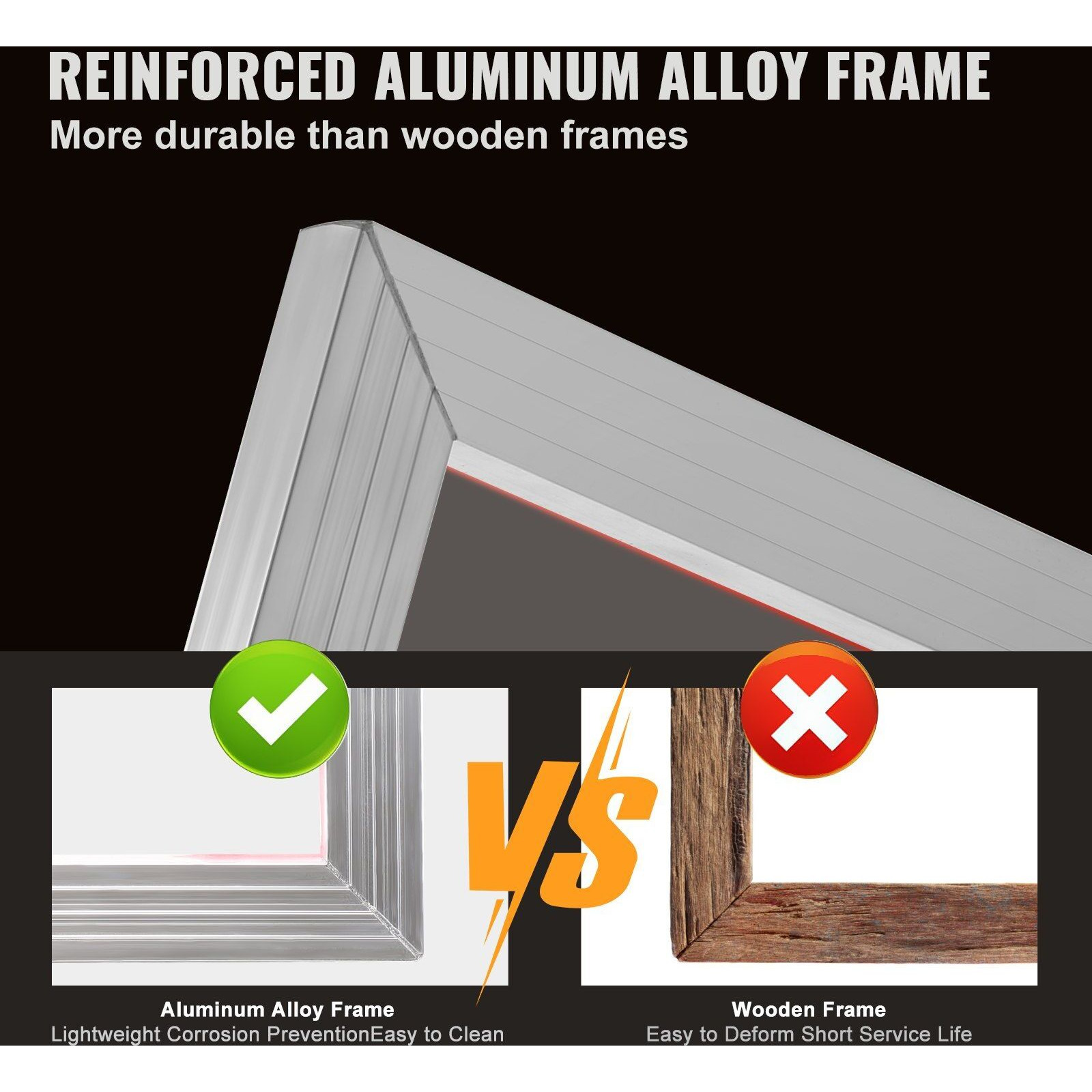 VEVOR Screen Printing Kit, 6 Pieces Aluminum Silk Screen Printing Frames, 10x14inch Silk Screen Printing Frame with 110 Count Mesh, High Tension Nylon Mesh and Sealing Tape for T-shirts DIY Printing