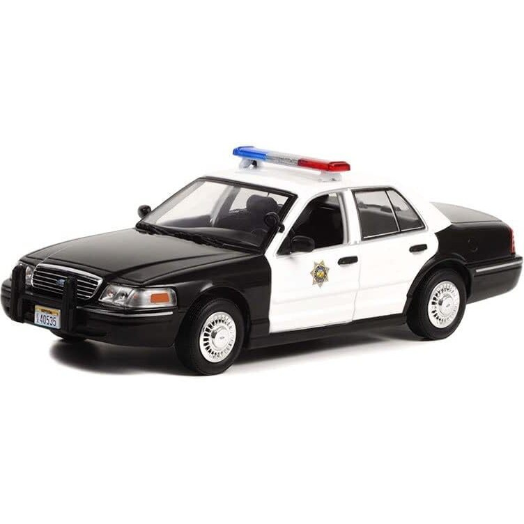 1998 Ford Crown Victoria Police Interceptor Black and White &quotReno Sheriff's Department" &quotLieutenant Jim Dangle Reno 911 (2003-2009)" TV Series 1/24 Diecast Model Car by Greenlight