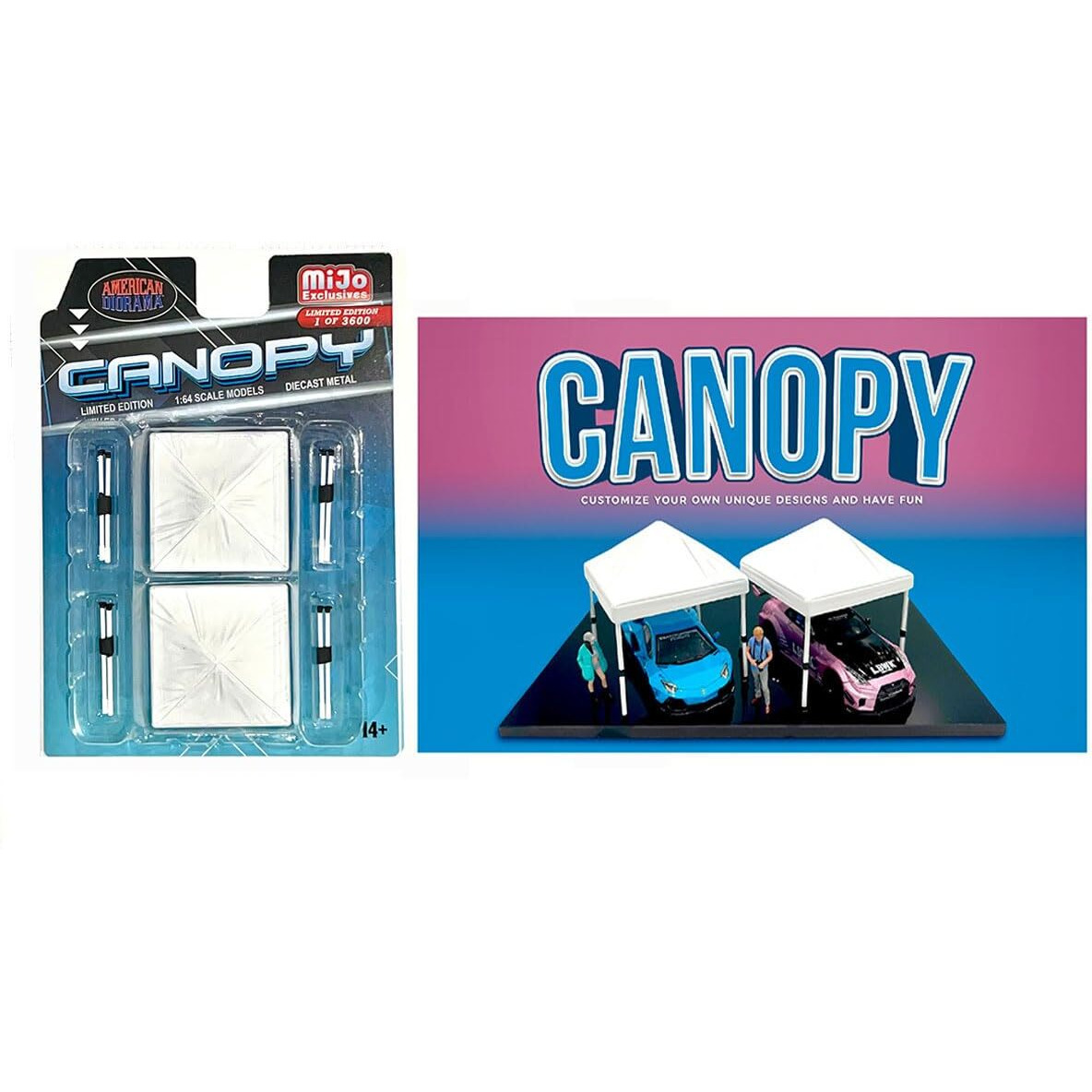 Canopy 2 Piece Set White Limited Edition to 3600 pieces Worldwide  1/64 Scale Models by American Diorama