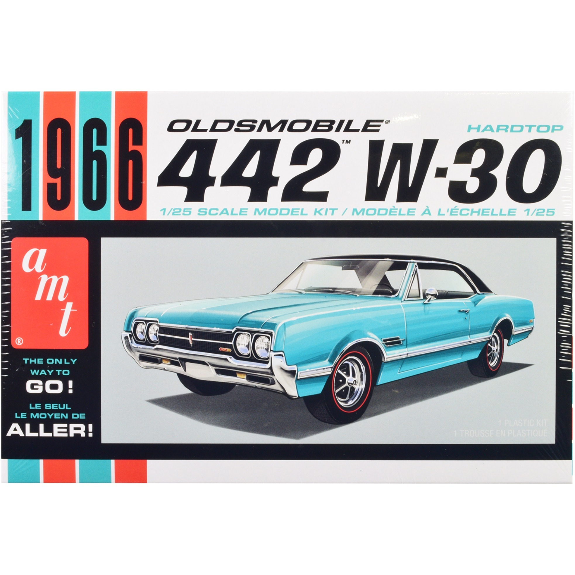 Skill 2 Model Kit 1966 Oldsmobile 442 W-30 Hardtop 1/25 Scale Model by AMT