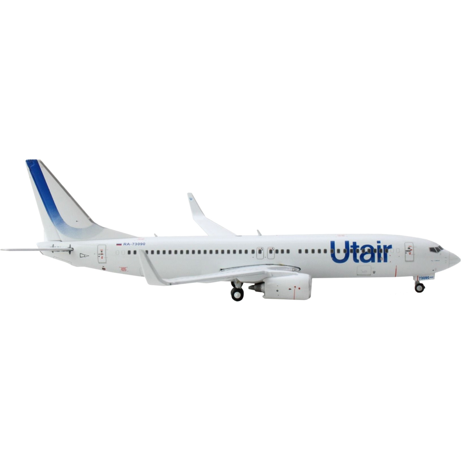 Boeing 737-800 Commercial Aircraft &quotUtair" White with Blue Tail Stripes 1/400 Diecast Model Airplane by GeminiJets