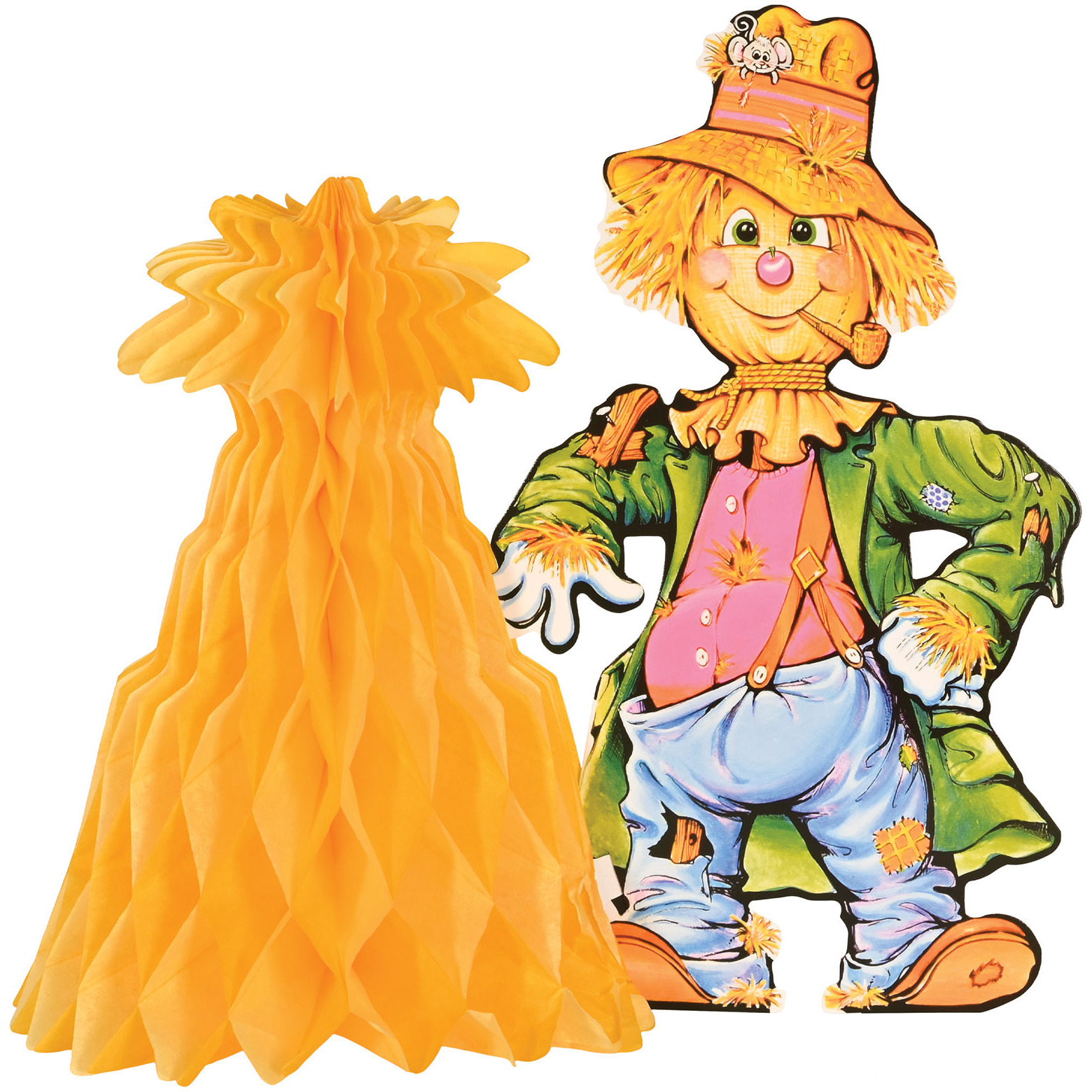 Scarecrow w Tissue Cornshock Centerpiece