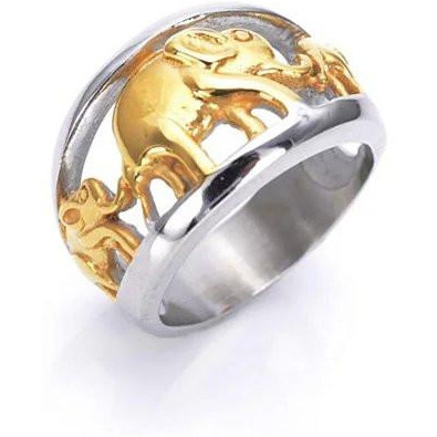 golden Elephants Ring From TRUNK SHOW collection(D0102HEYX77)
