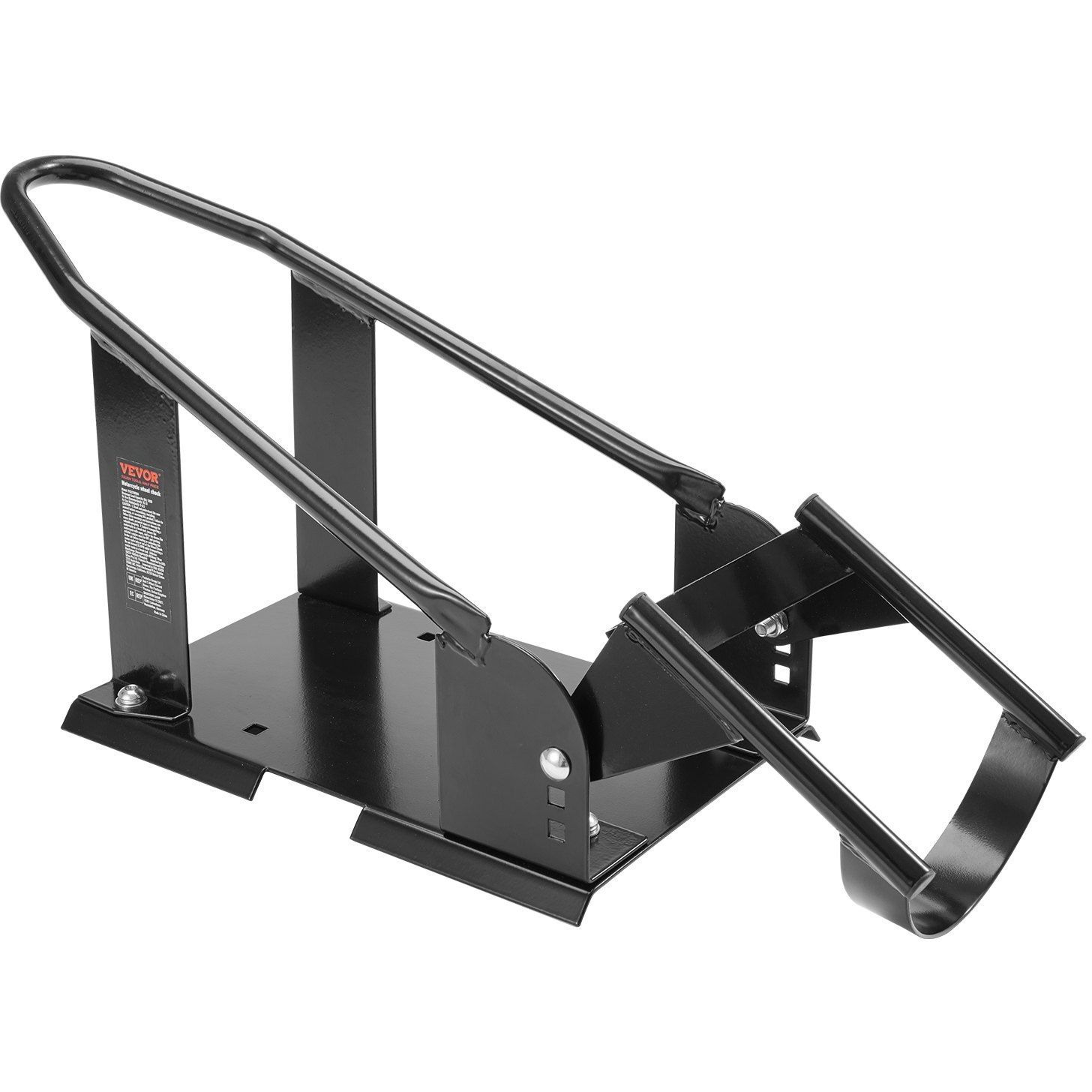 VEVOR Motorcycle Wheel Chock, 1800 lbs Capacity Wheel Cradle Holder, Heavy-duty Steel Motorcycle Front Wheel Stand with 3 Adjustable Holes, For 15"-21" Off-Road Motorcycles, Standard Motorcycles
