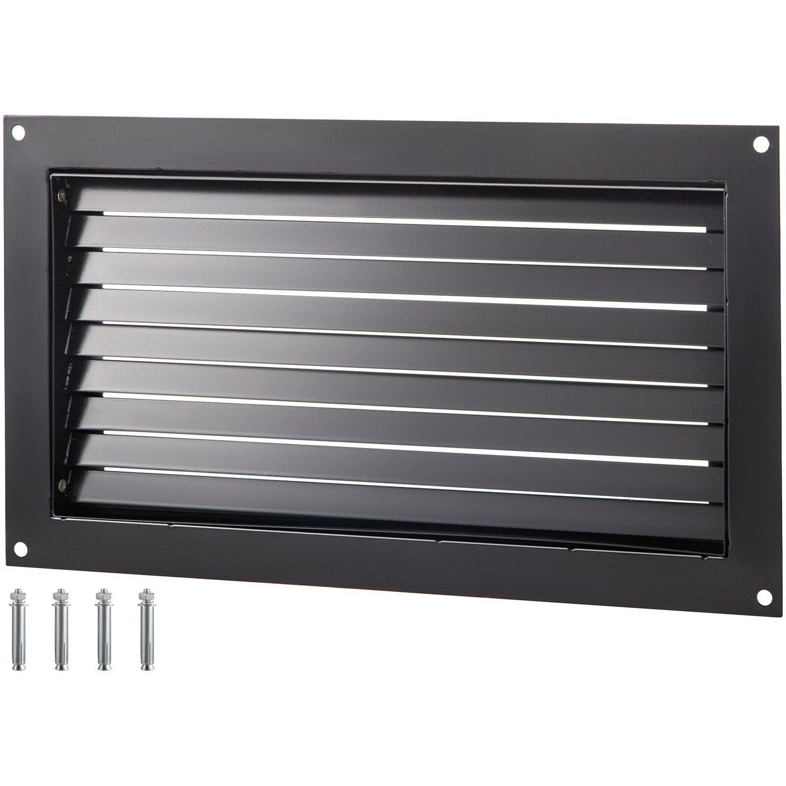 VEVOR Foundation Flood Vent, 8" Height x 16" Width Flood Vent, to Reduce Foundation Damage and Flood Risk, Black, Wall Mounted Flood Vent, for Garages & Full Height Enclosures