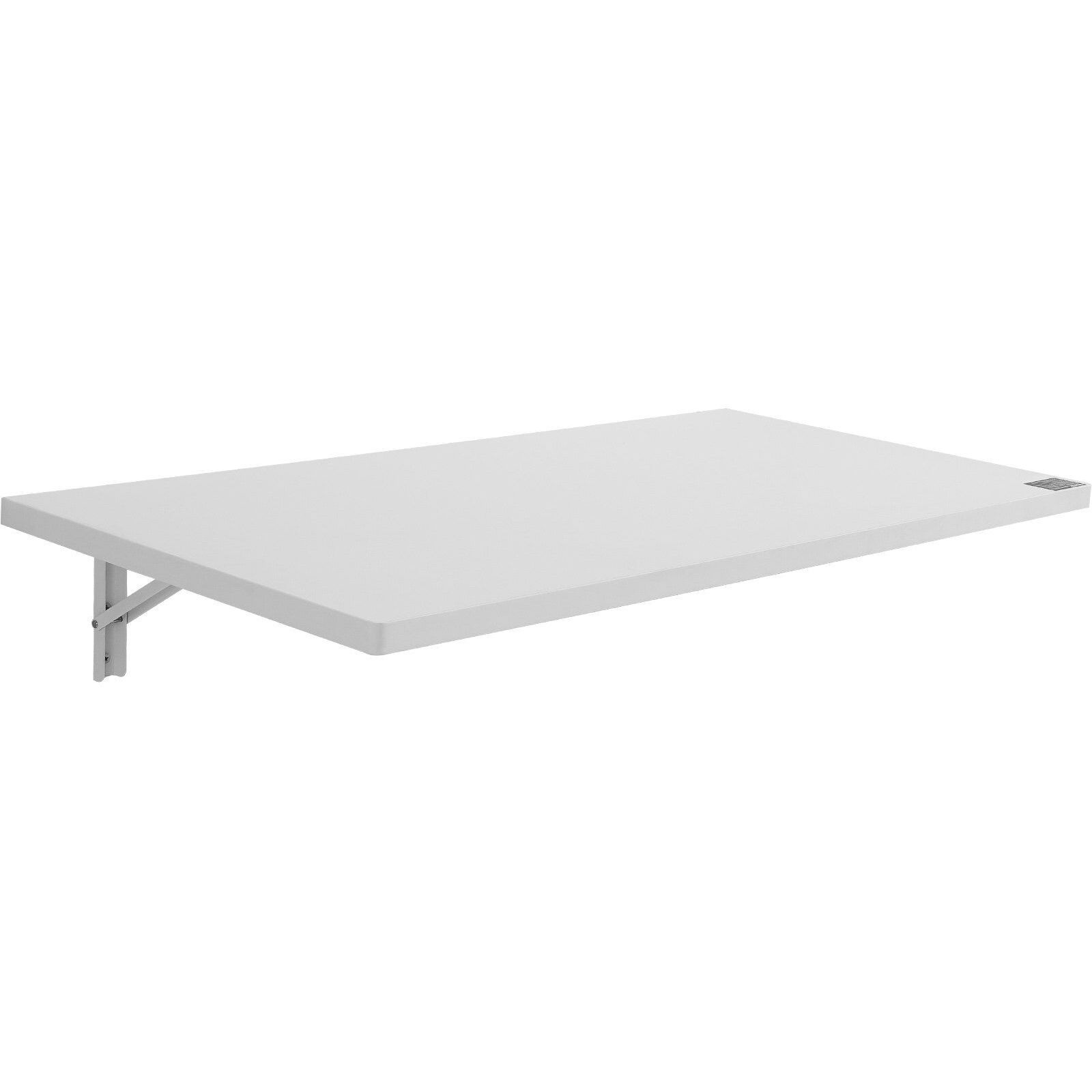 VEVOR Wall Mounted Folding Table, 39.37" x 19.69" Wall Mount Drop Leaf Table, Floating Desk with Iron Bracket, Fold Down Desk for Small Spaces, Home Office, Dining, Laundry Room, Kitchen, Bar, White
