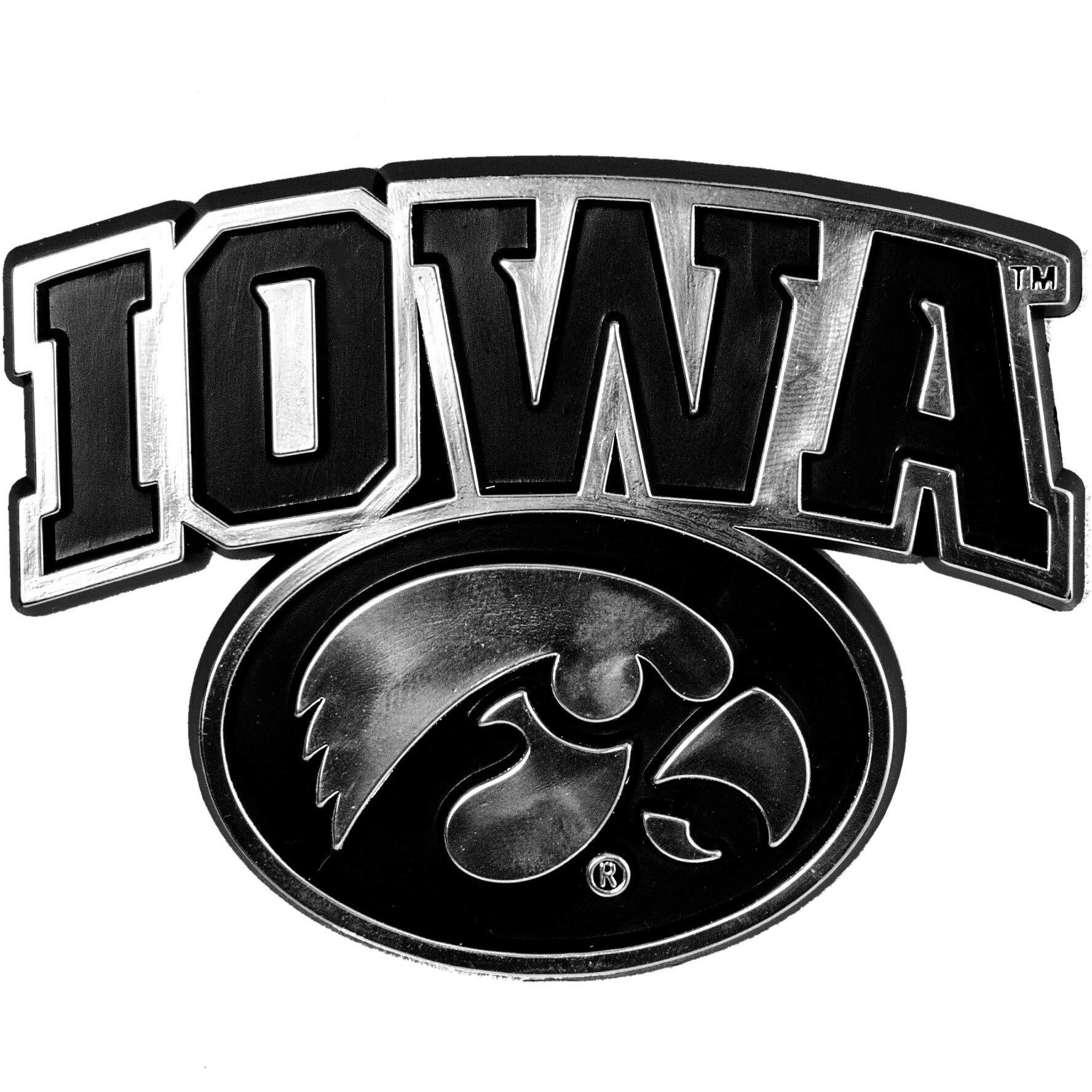 Iowa Hawkeyes Auto Emblem - Silver