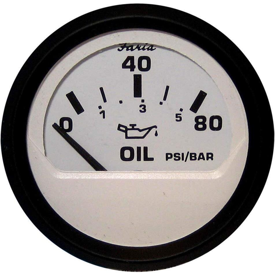 Faria 12902 Euro Oil Pressure Gauge 80 PSI - White, 2"