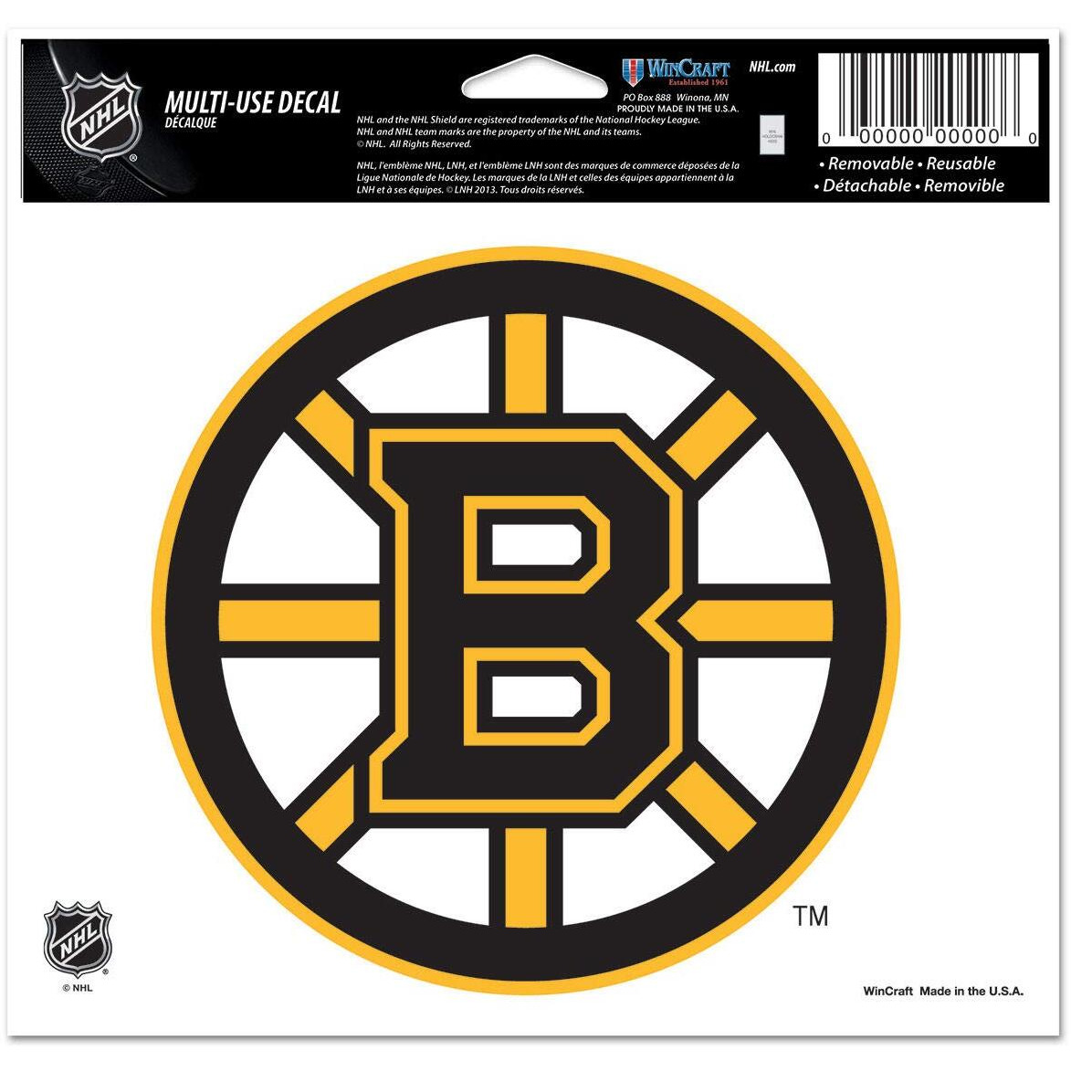 Boston Bruins Decal 5x6 Ultra Color