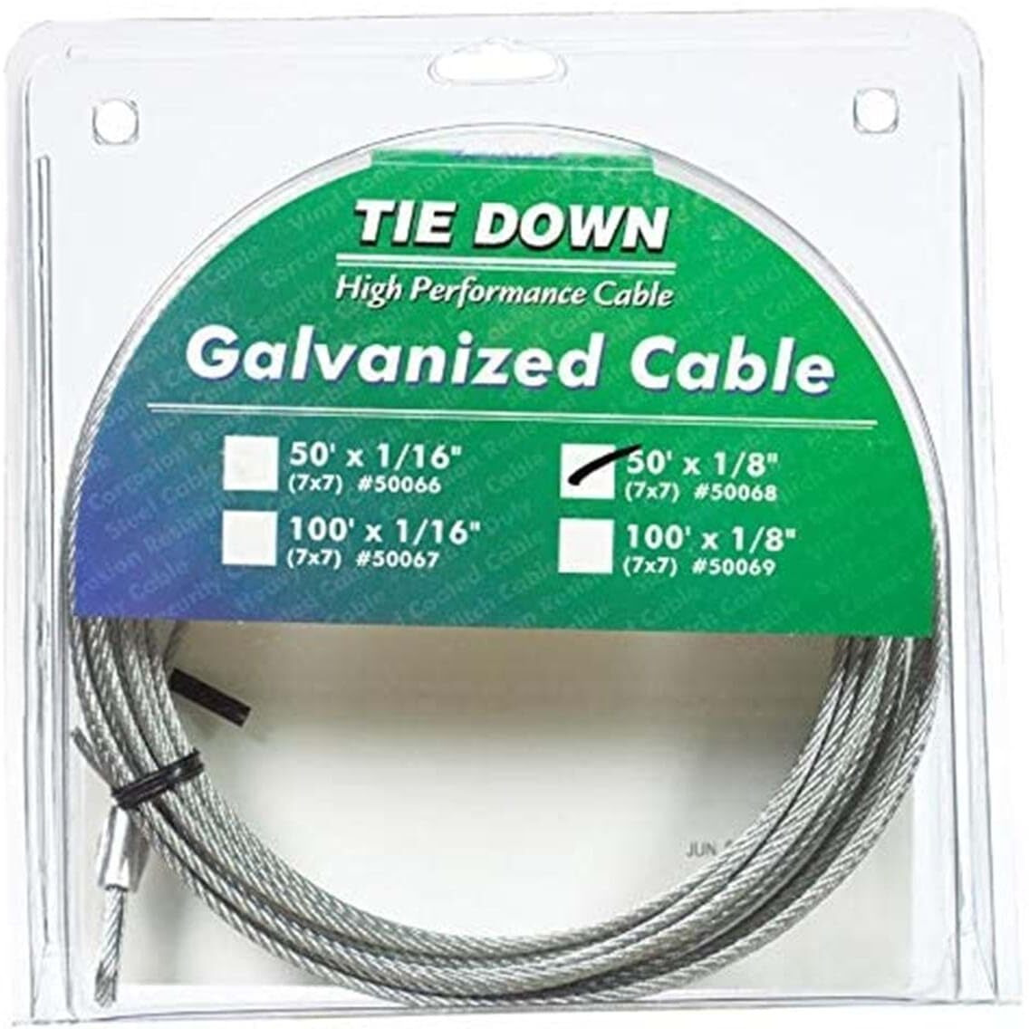 PRE-CUT CABLE50'GALV1/8" (Pack of 1)