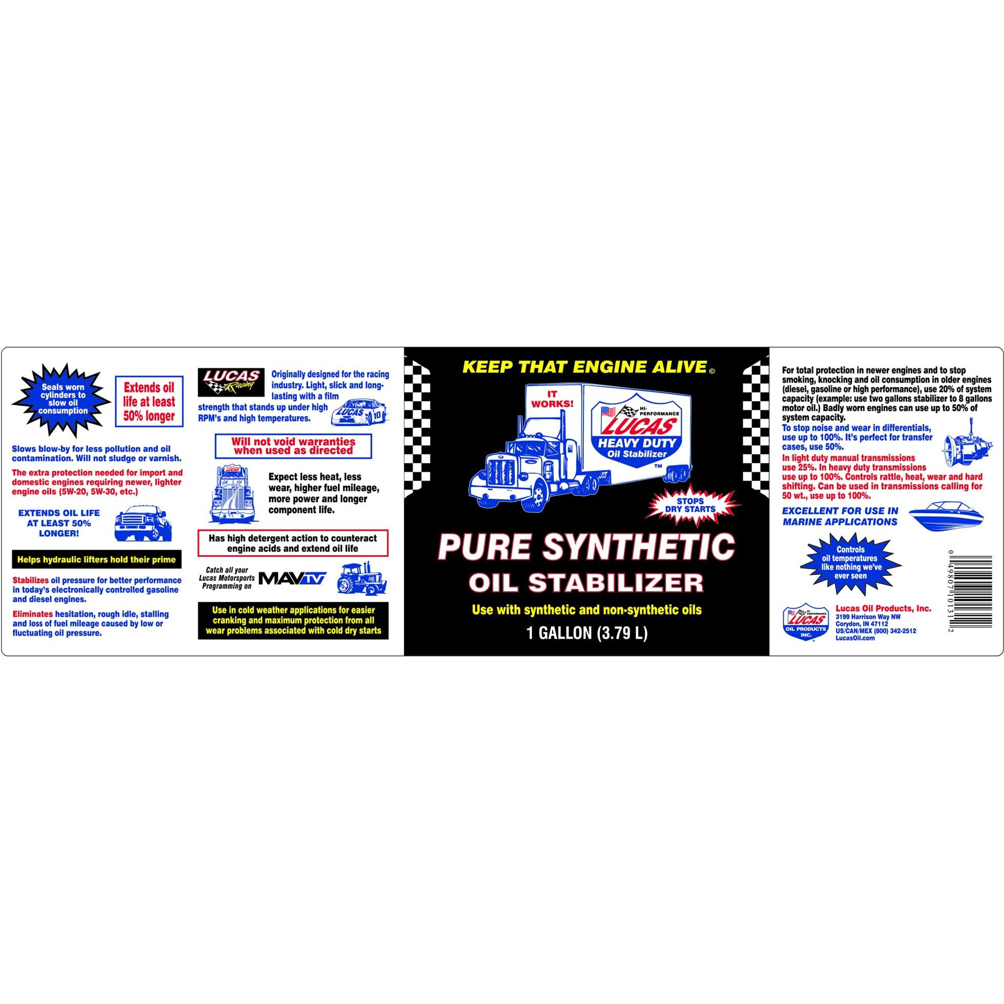 Lucas Oil Synthetic H/D Oil Stabilizer 1 Gallon