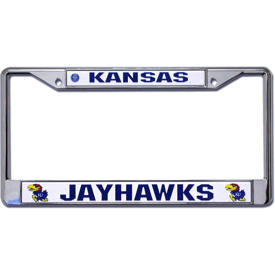 Kansas Jayhawks License Plate Frame Chrome