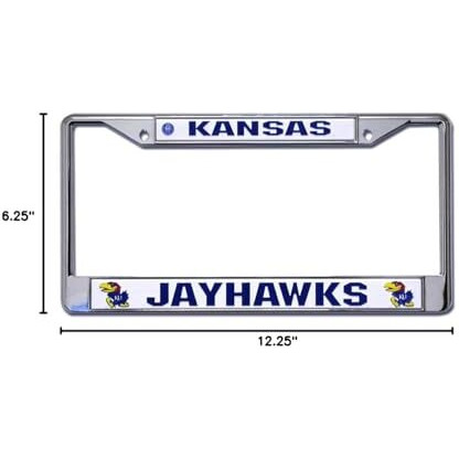 Kansas Jayhawks License Plate Frame Chrome